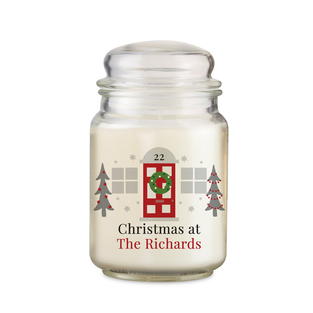 Personalised Home For Christmas Large Candle Jar