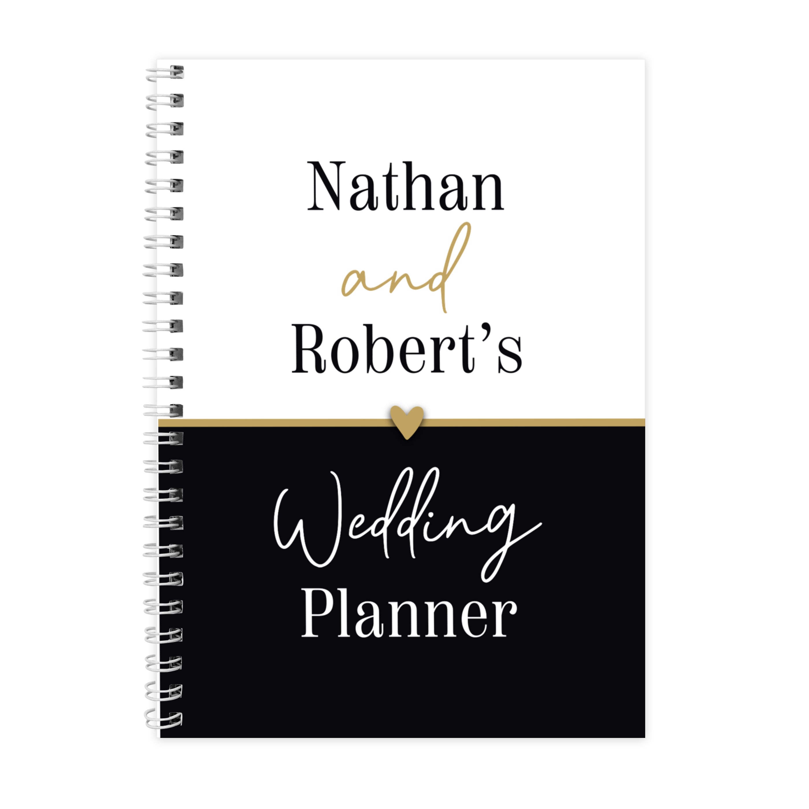 Personalised Black & Gold Inclusive A5 Wedding Planner