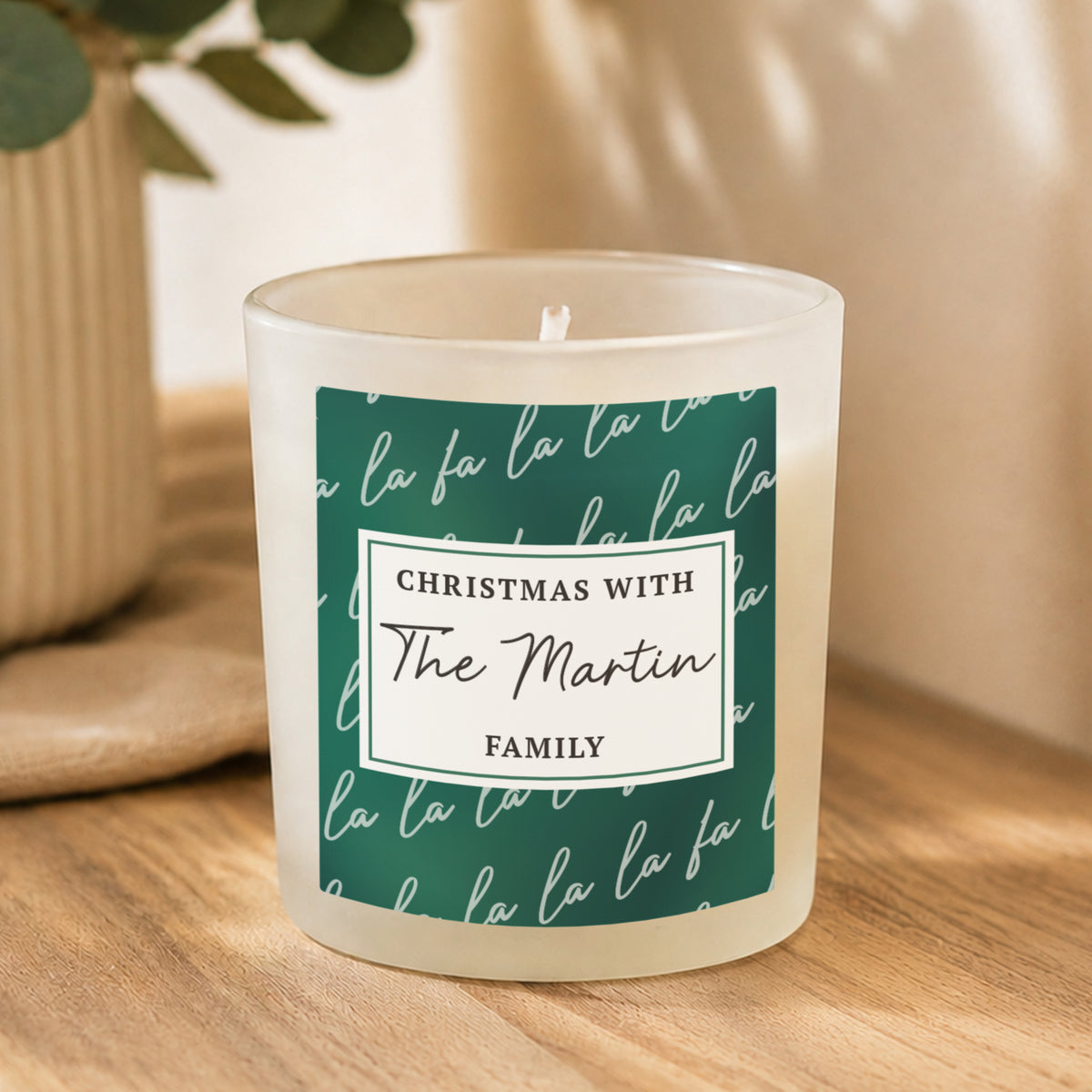 Personalised Fa La La Candle Jar