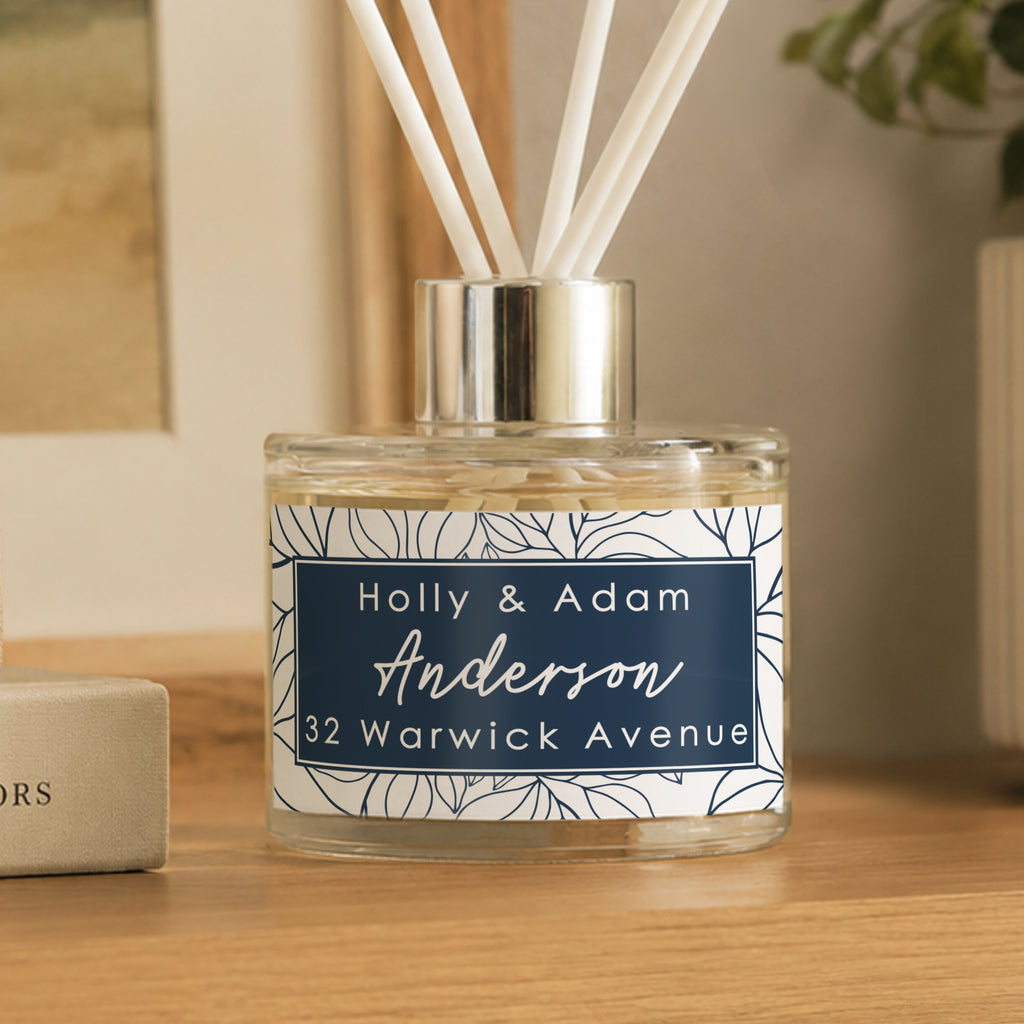 Personalised Blue Botanical Reed Diffuser