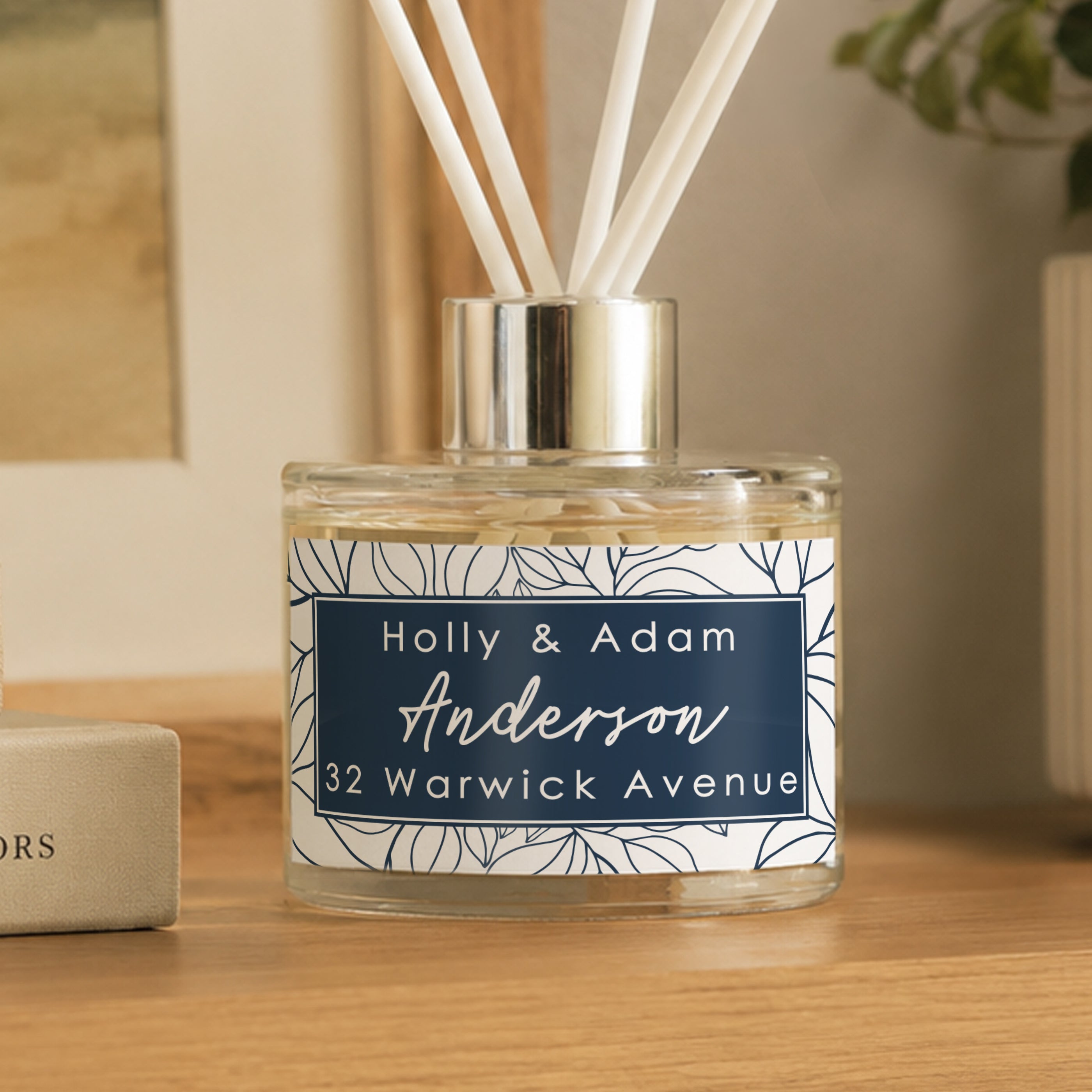 Personalised Blue Botanical Reed Diffuser