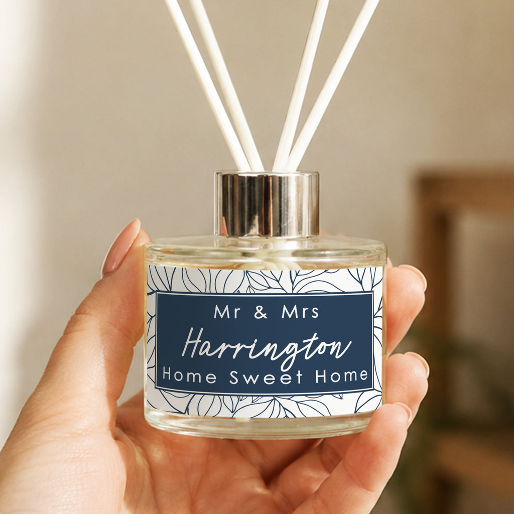 Personalised Blue Botanical Reed Diffuser