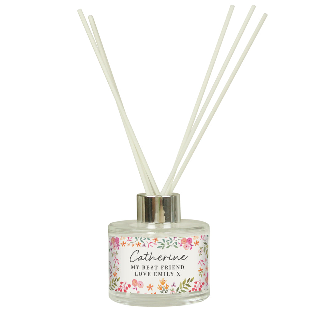 Personalised Bright Floral Reed Diffuser