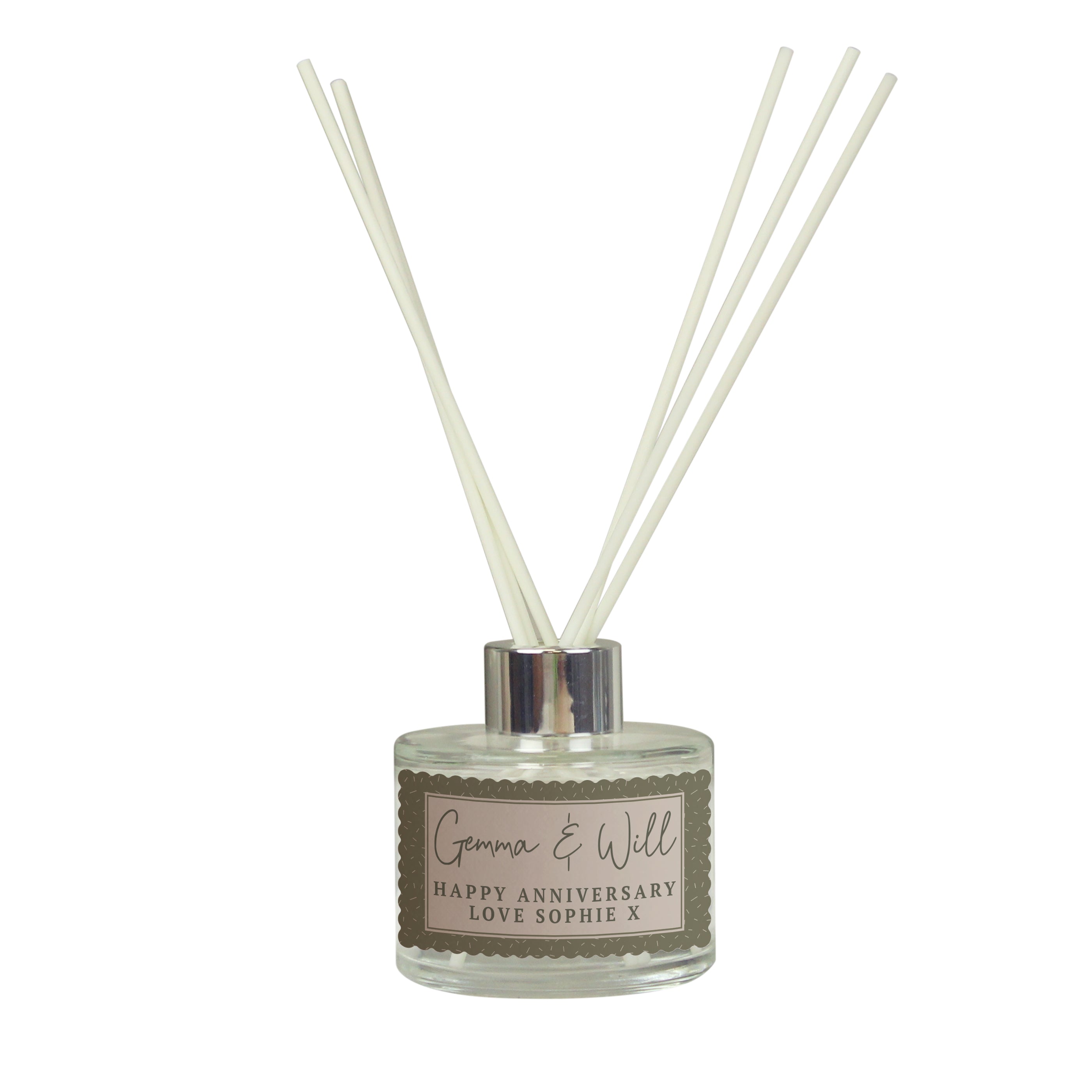 Personalised Scallop Border Reed Diffuser