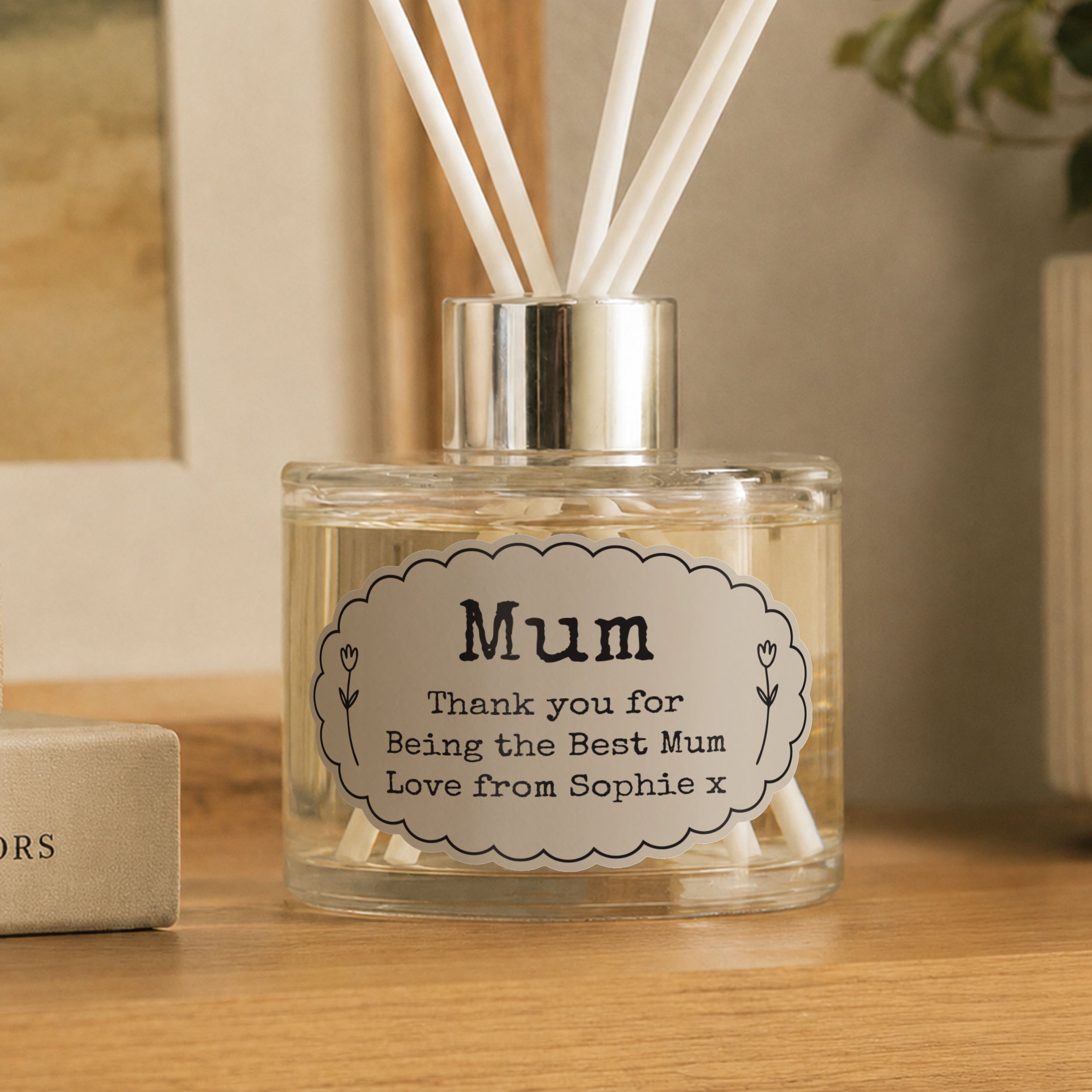 Personalised Oval Scallop Reed Diffuser
