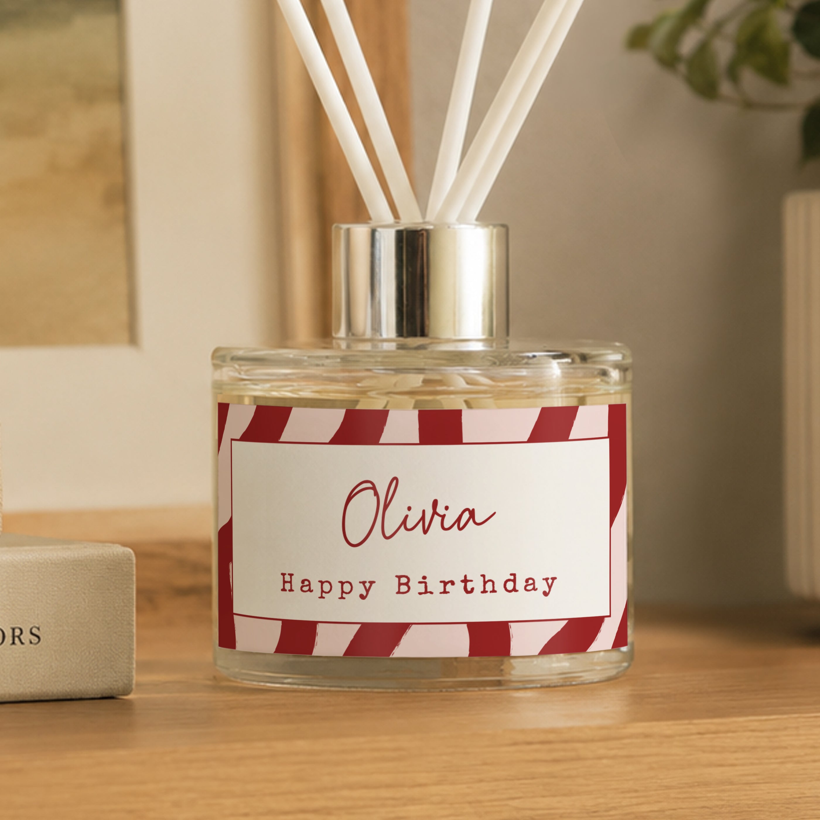 Personalised Funky Striped Reed Diffuser