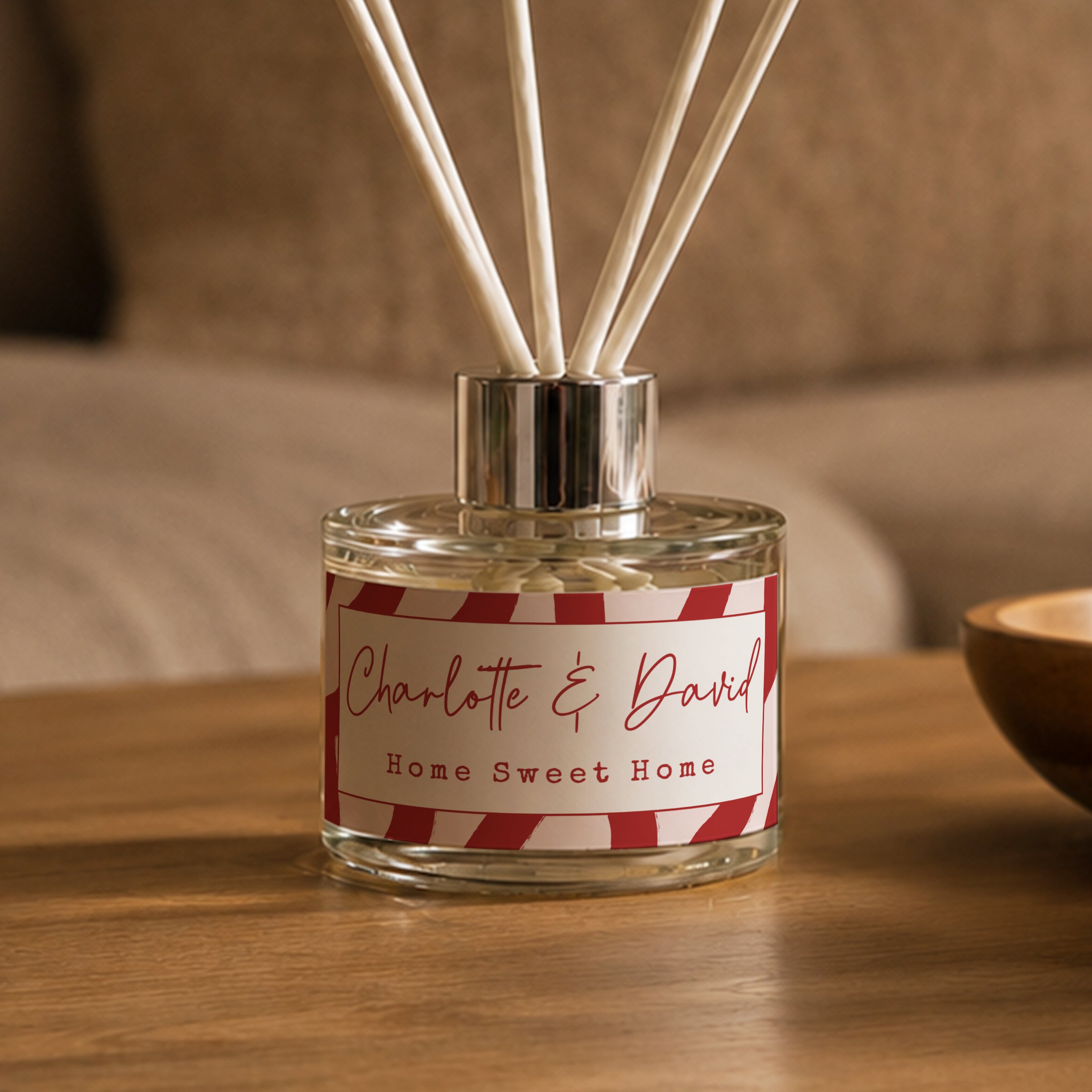Personalised Funky Striped Reed Diffuser