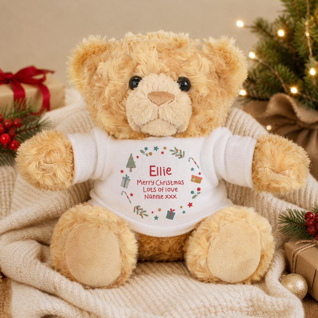 Personalised Christmas Icons Teddy Bear