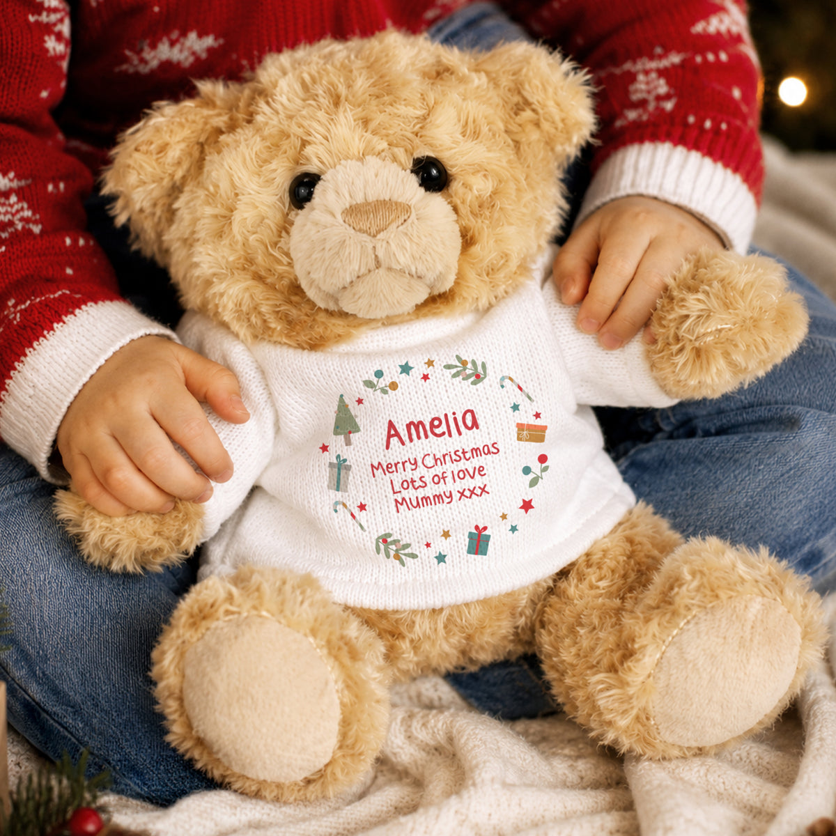 Personalised Christmas Icons Teddy Bear