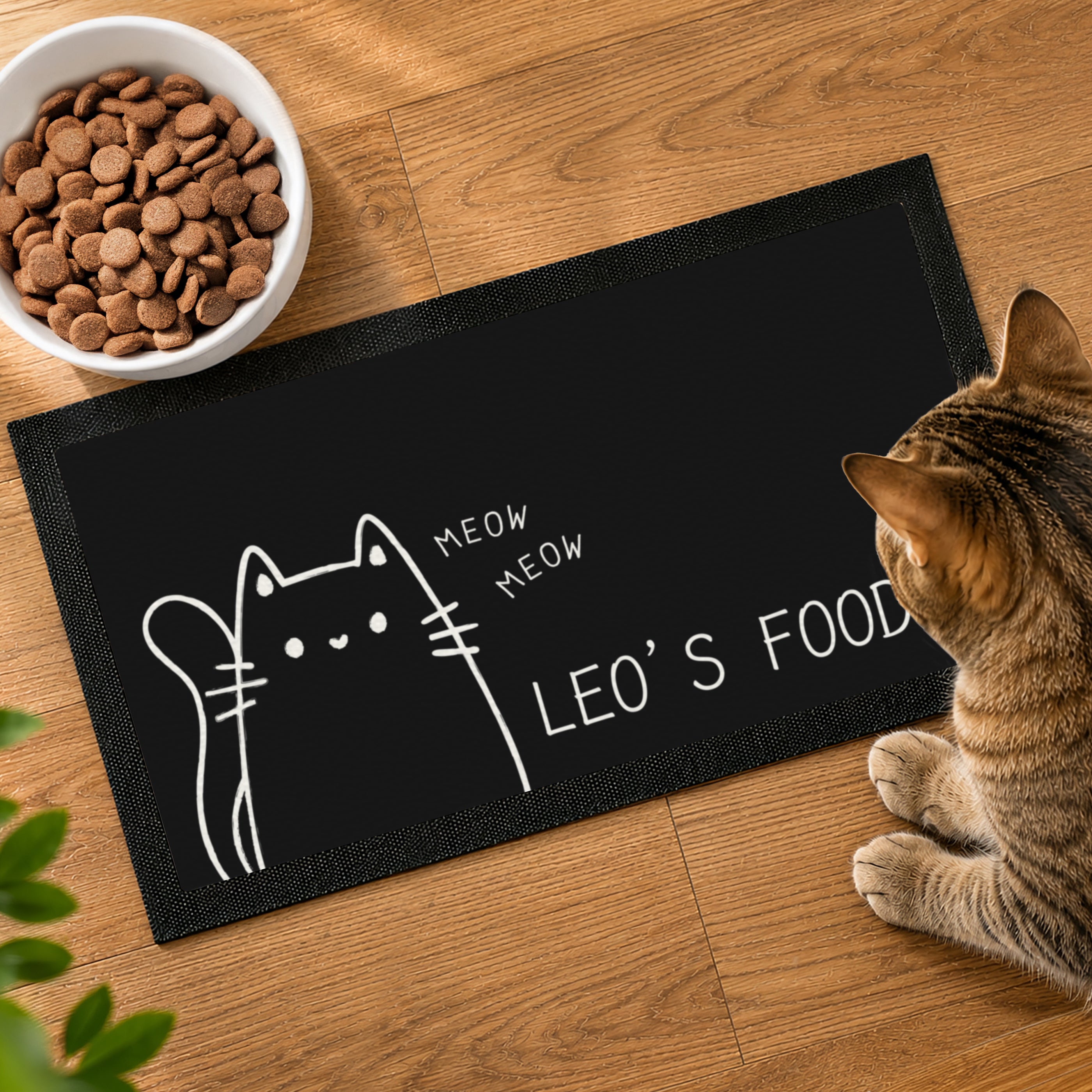 Personalised Cartoon Cat Bowl Mat