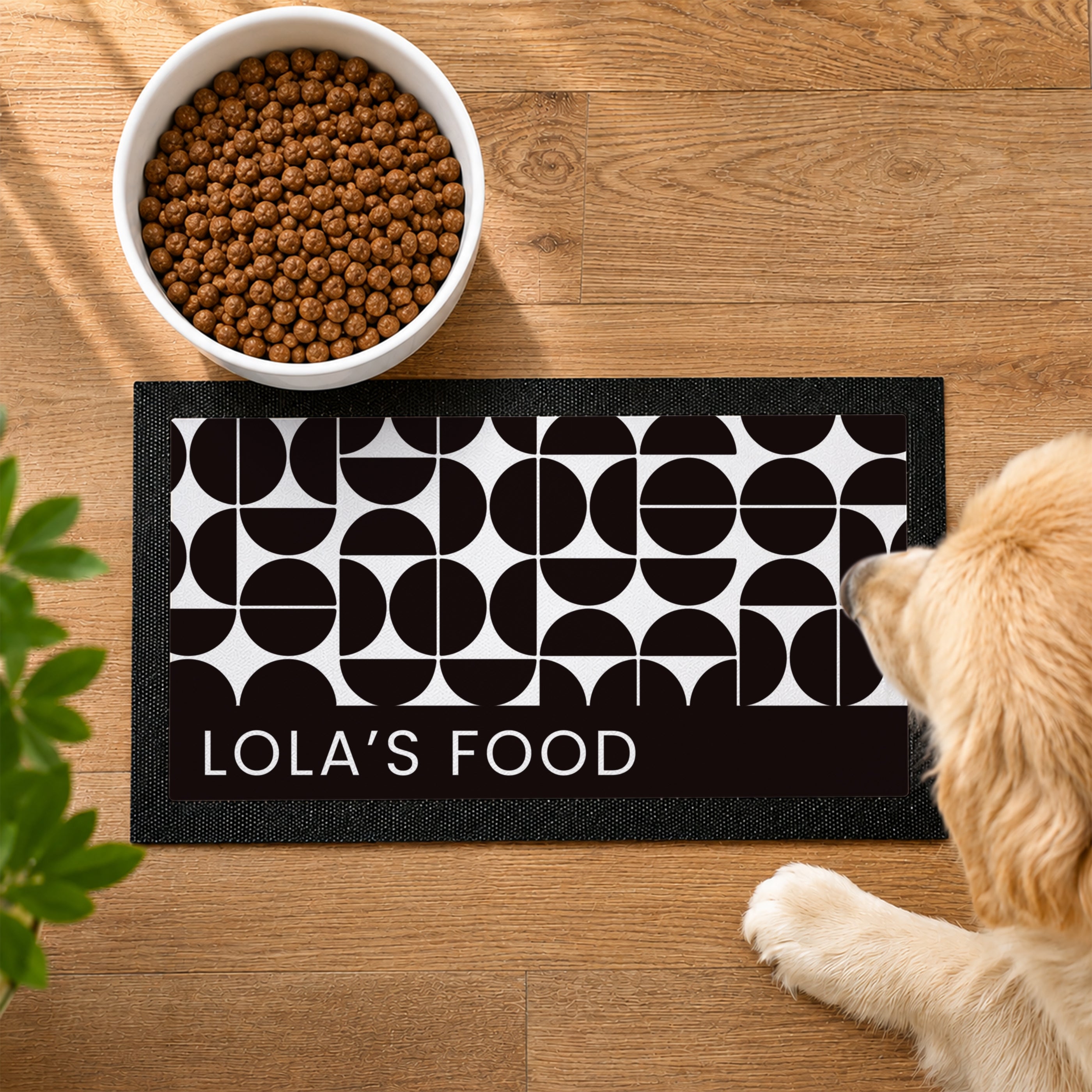 Personalised Abstract Pet Bowl Mat