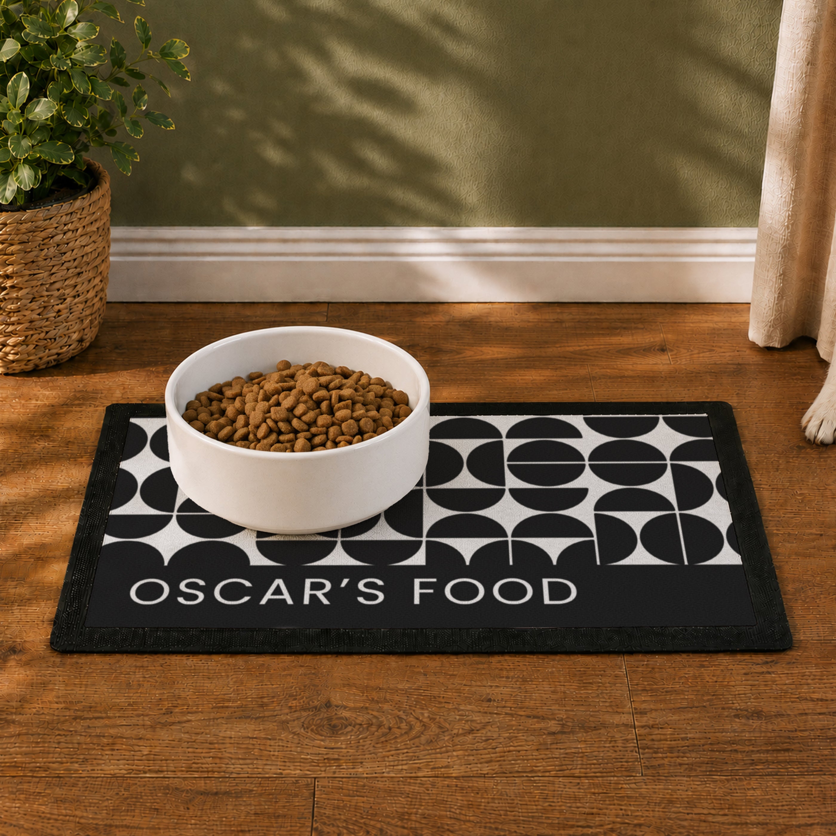 Personalised Abstract Pet Bowl Mat