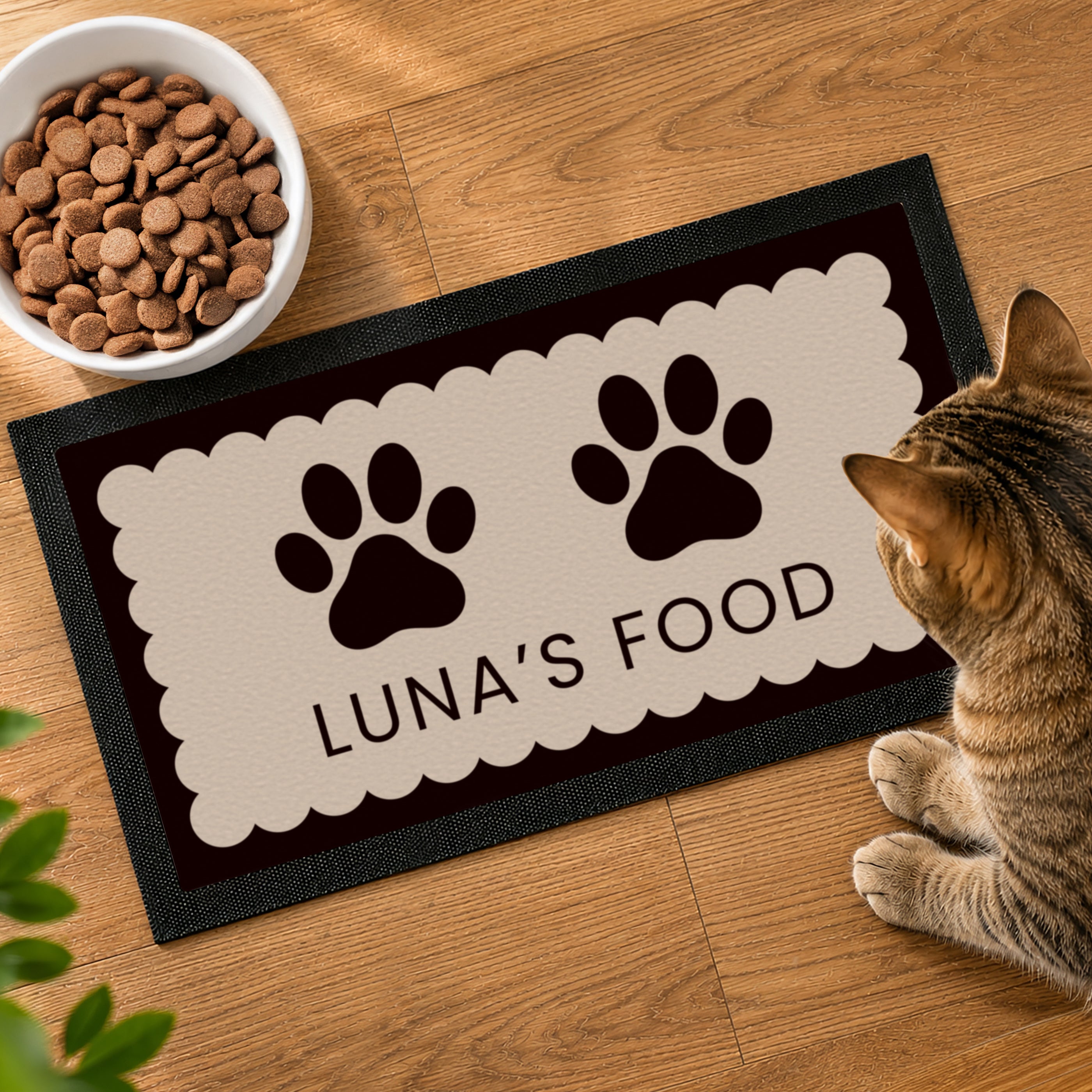 Personalised Paw Prints Pet Bowl Mat