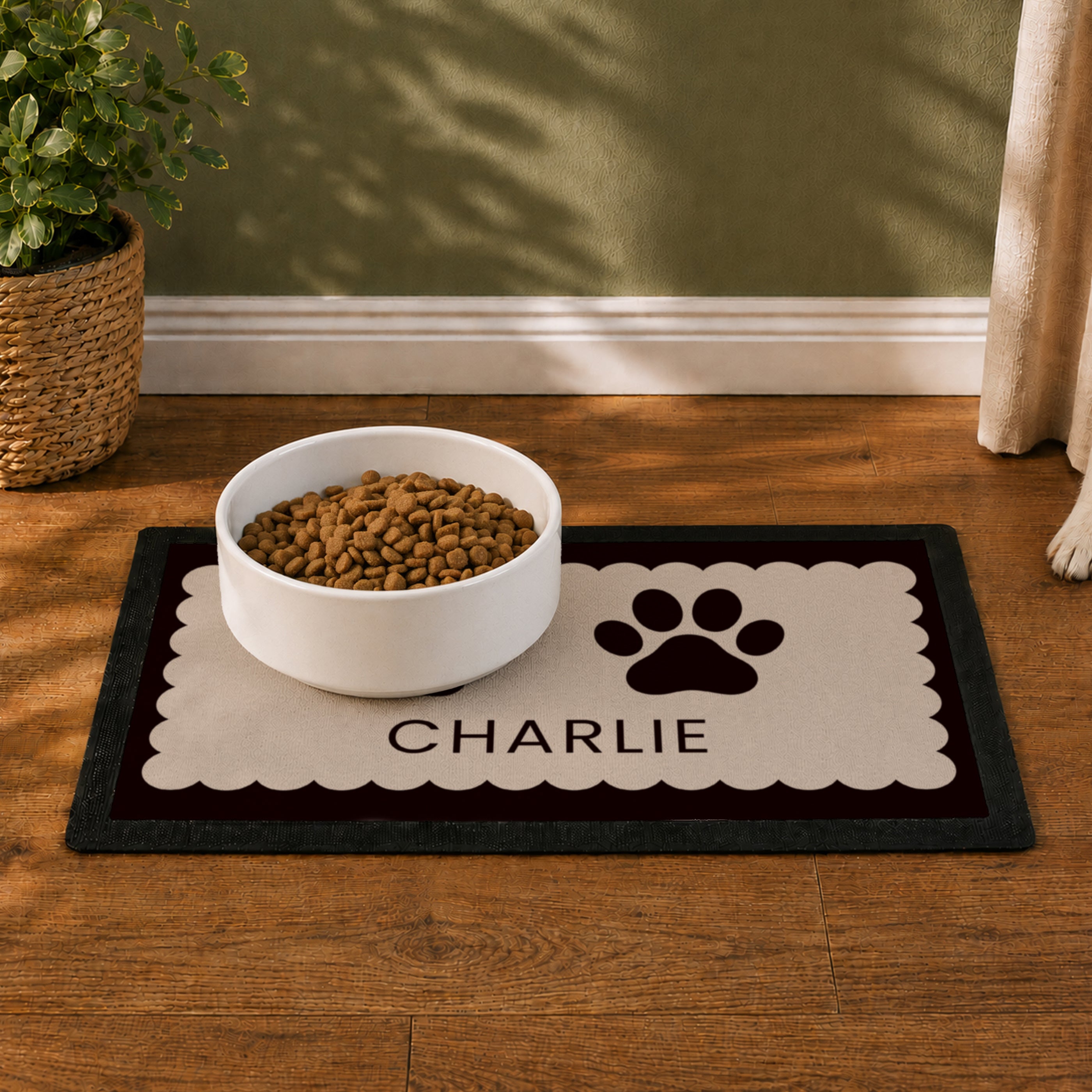 Personalised Paw Prints Pet Bowl Mat