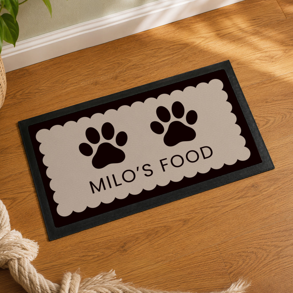 Personalised Paw Prints Pet Bowl Mat
