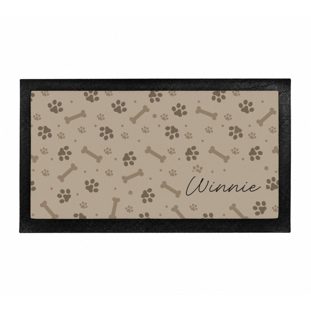 Personalised Brown Dog Icons Pet Bowl Mat