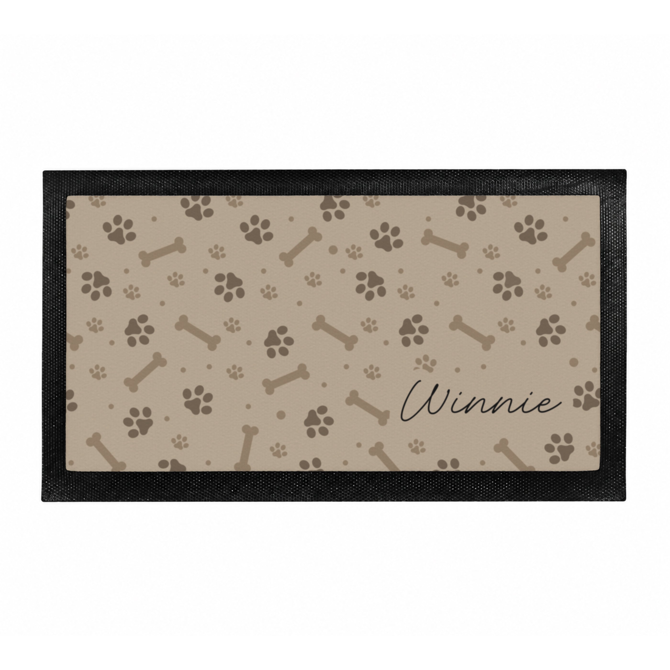Personalised Brown Dog Icons Pet Bowl Mat