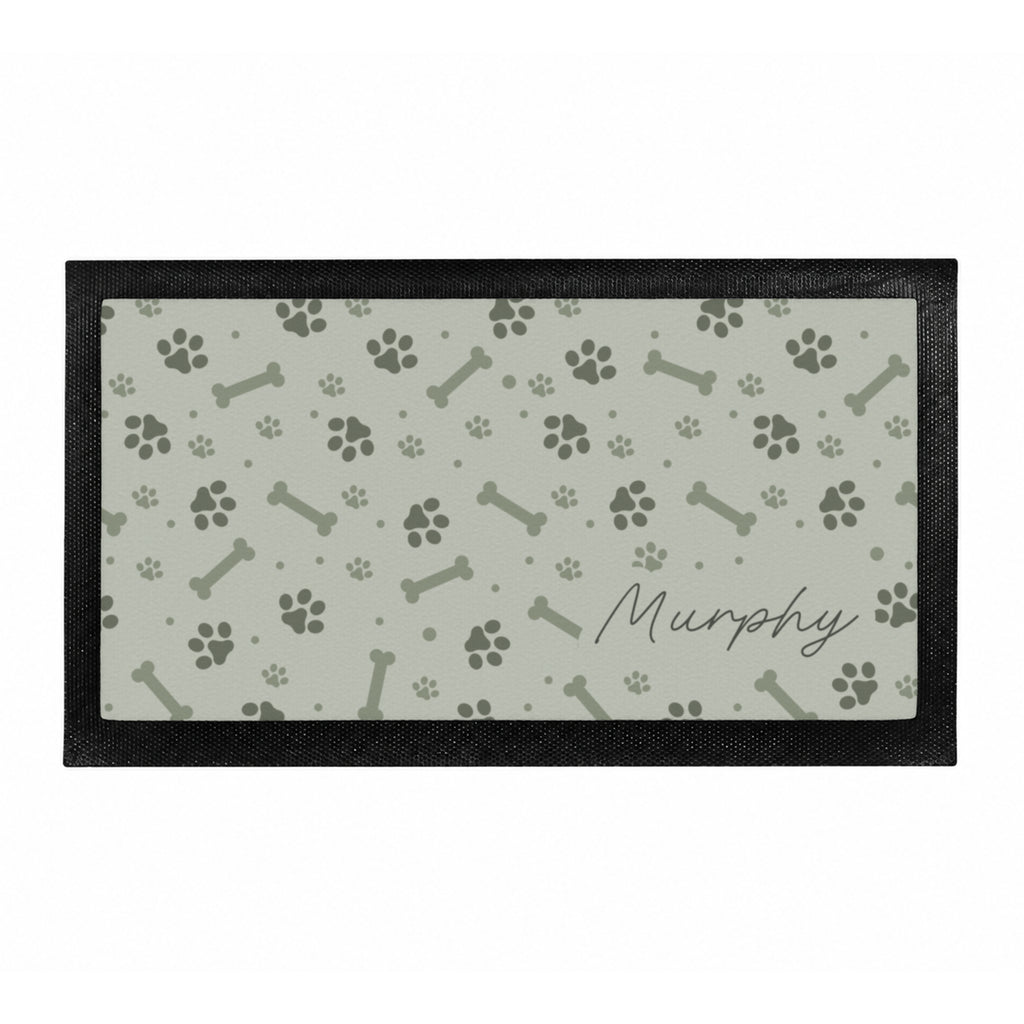Personalised Grey Dog Icons Pet Bowl Mat
