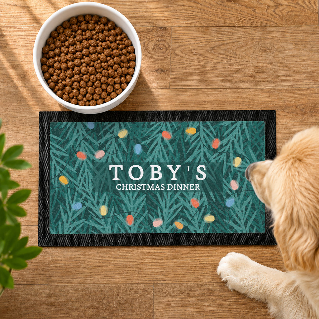 Personalised Christmas Pet Bowl Mat
