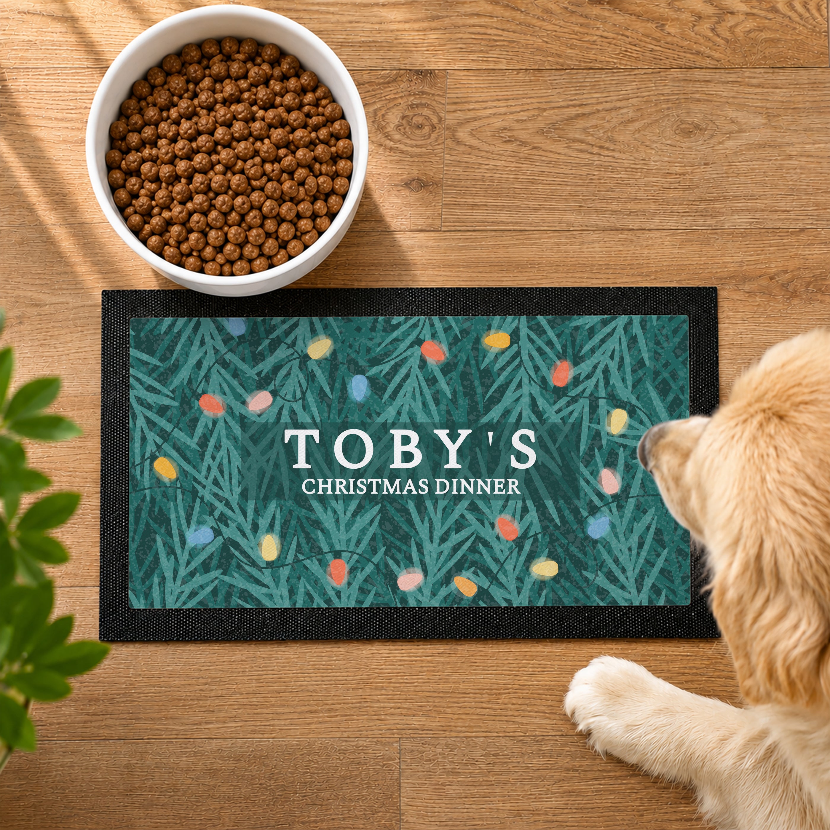 Personalised Christmas Pet Bowl Mat