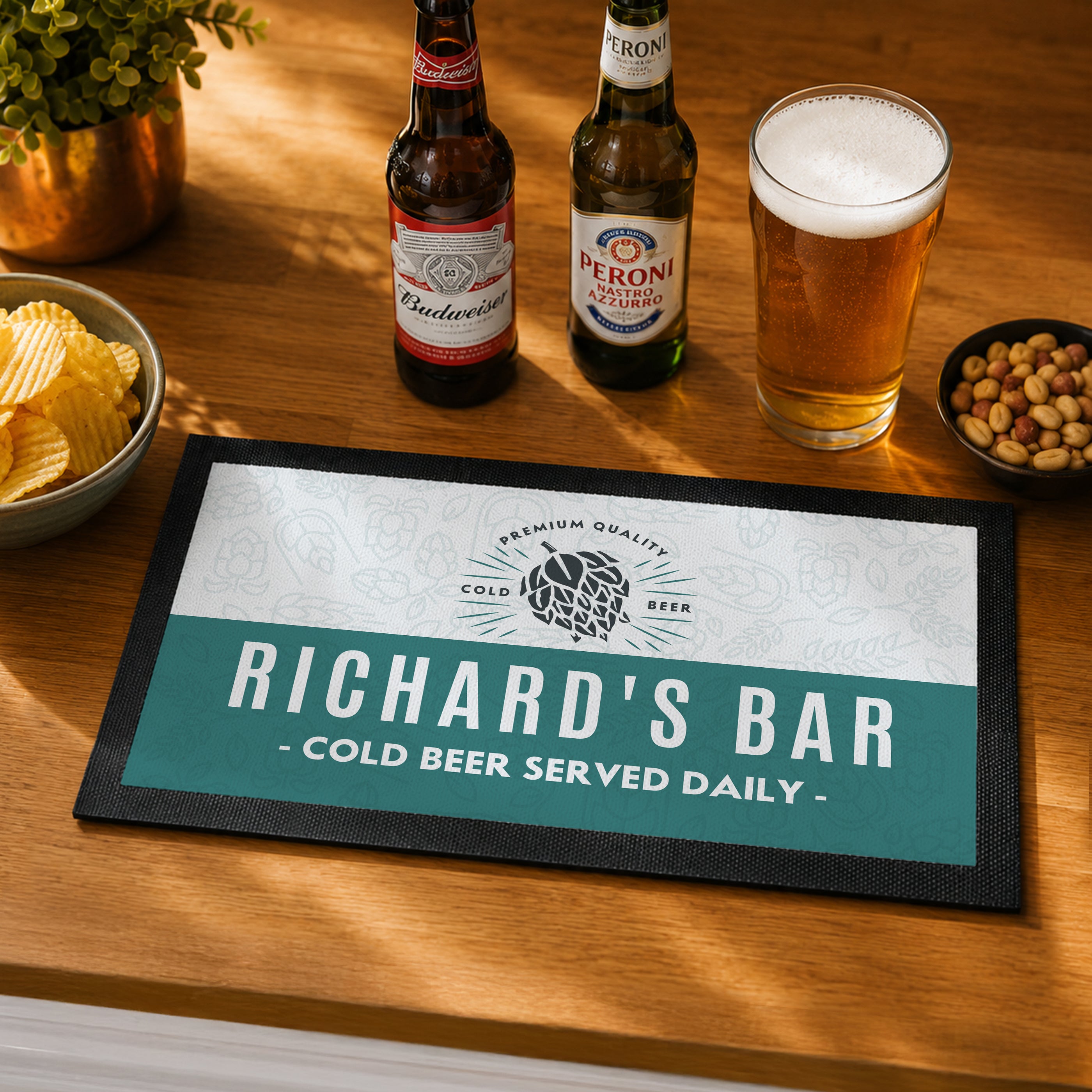 Personalised Craft Beer Bar Mat