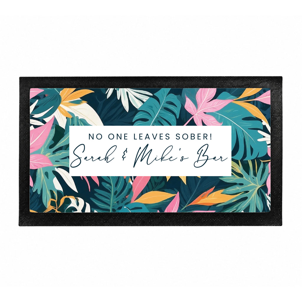Personalised Tropical Bar Mat