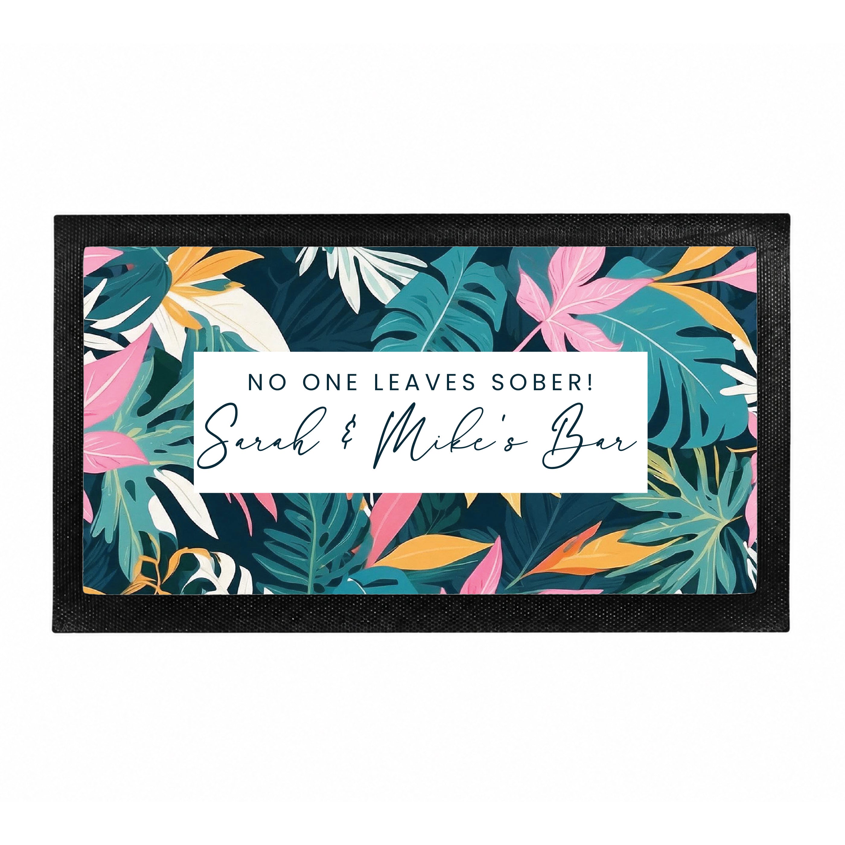 Personalised Tropical Bar Mat