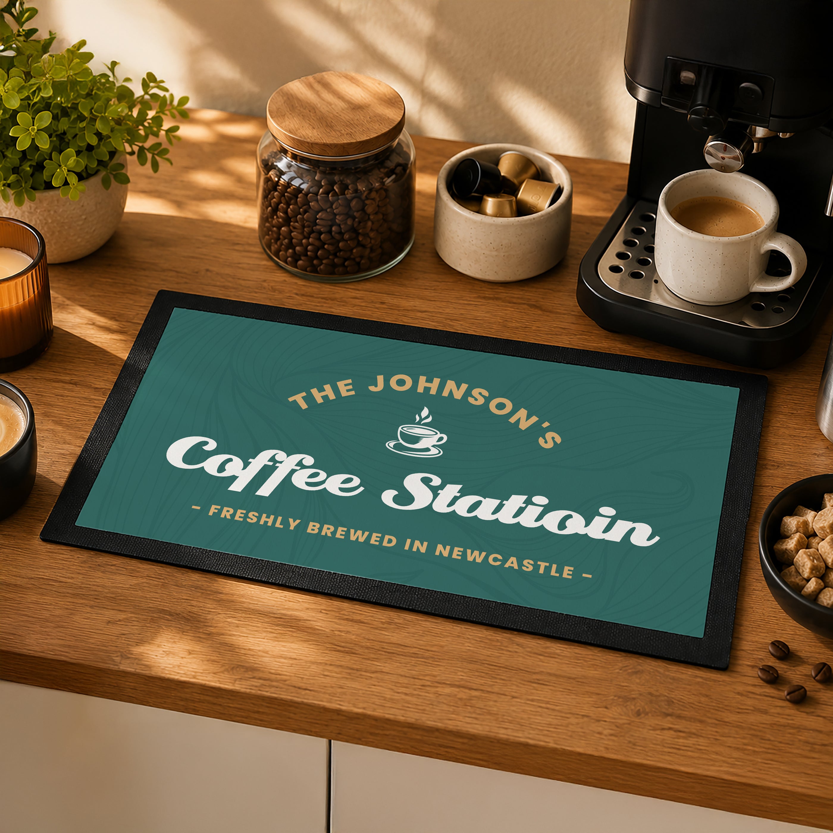 Personalised Drinks Station Mat