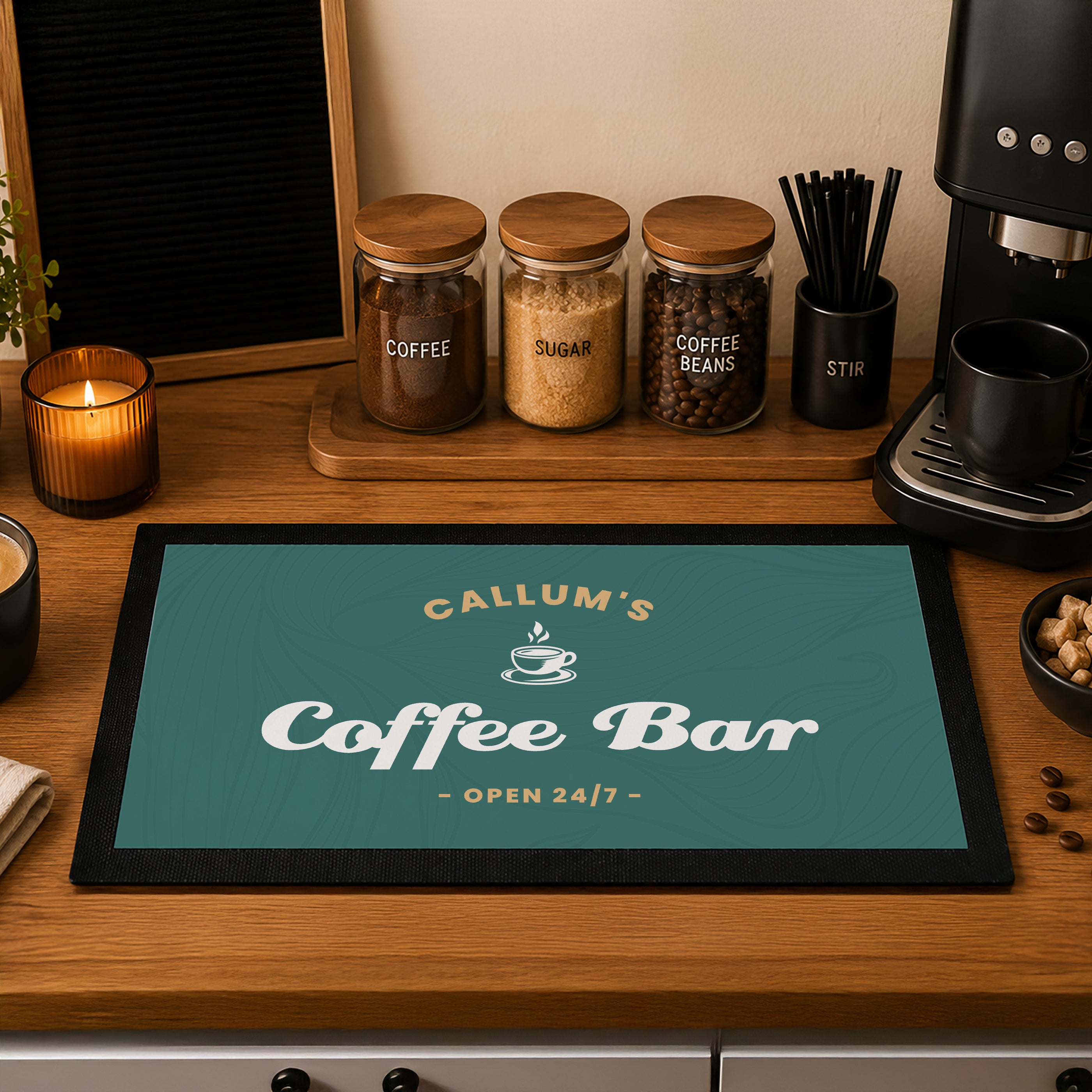 Personalised Drinks Station Mat