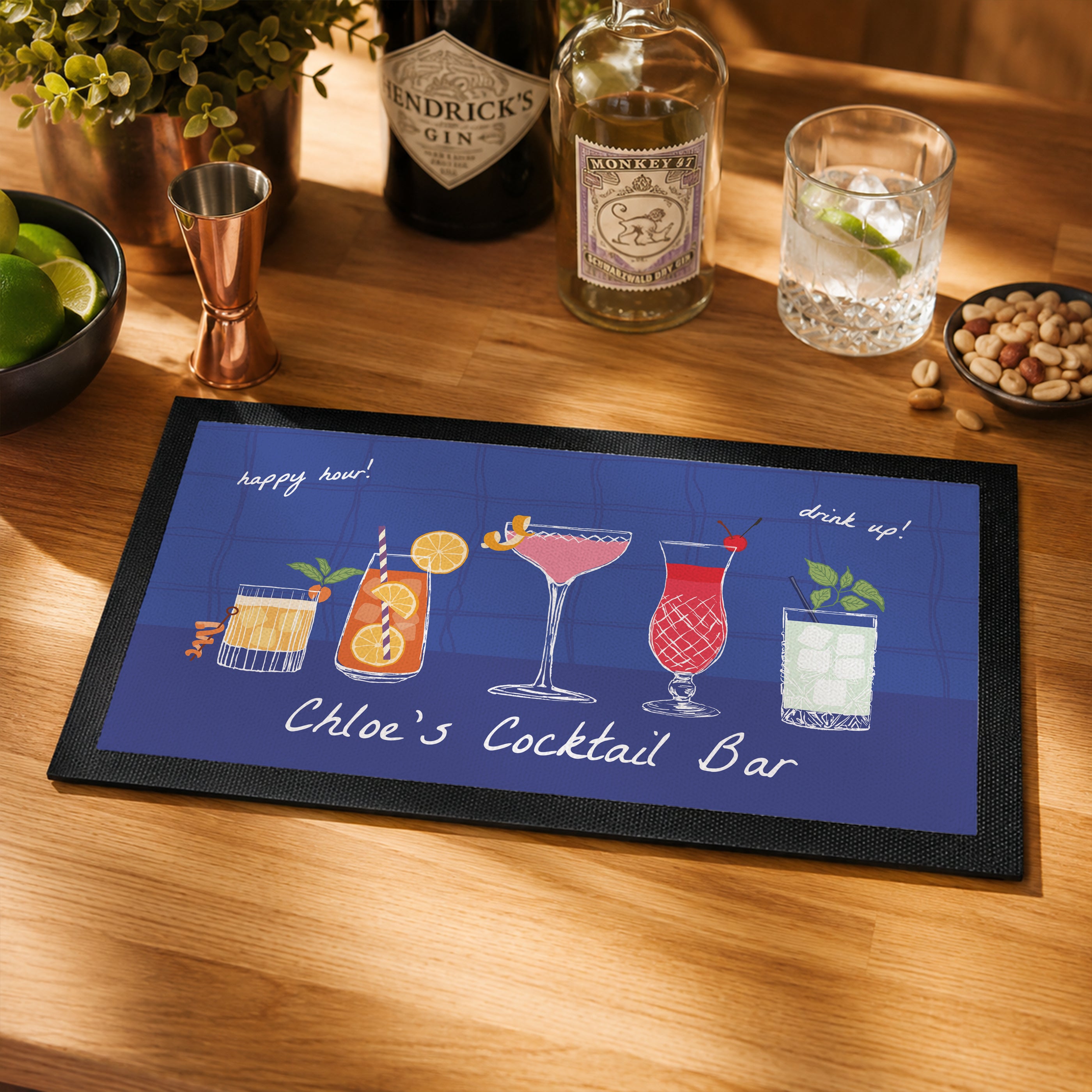 Personalised Cocktail Bar Mat