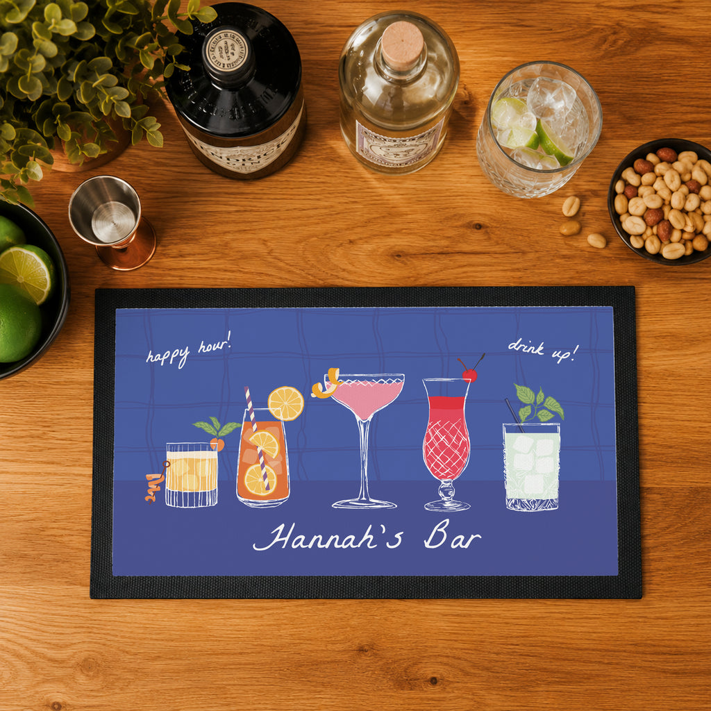 Personalised Cocktail Bar Mat