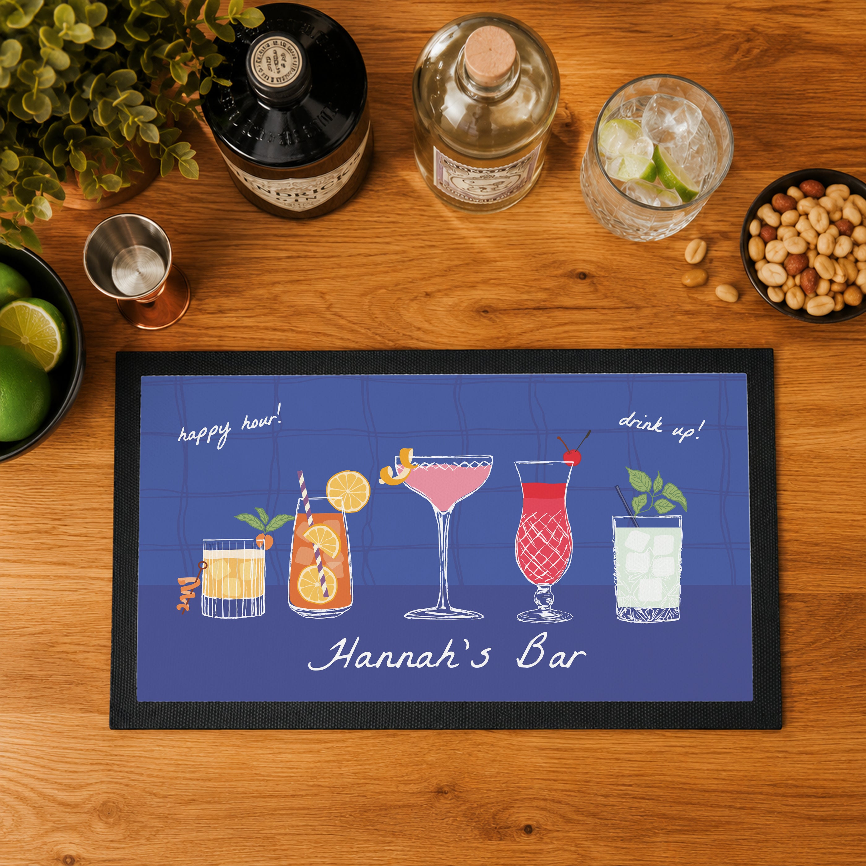 Personalised Cocktail Bar Mat
