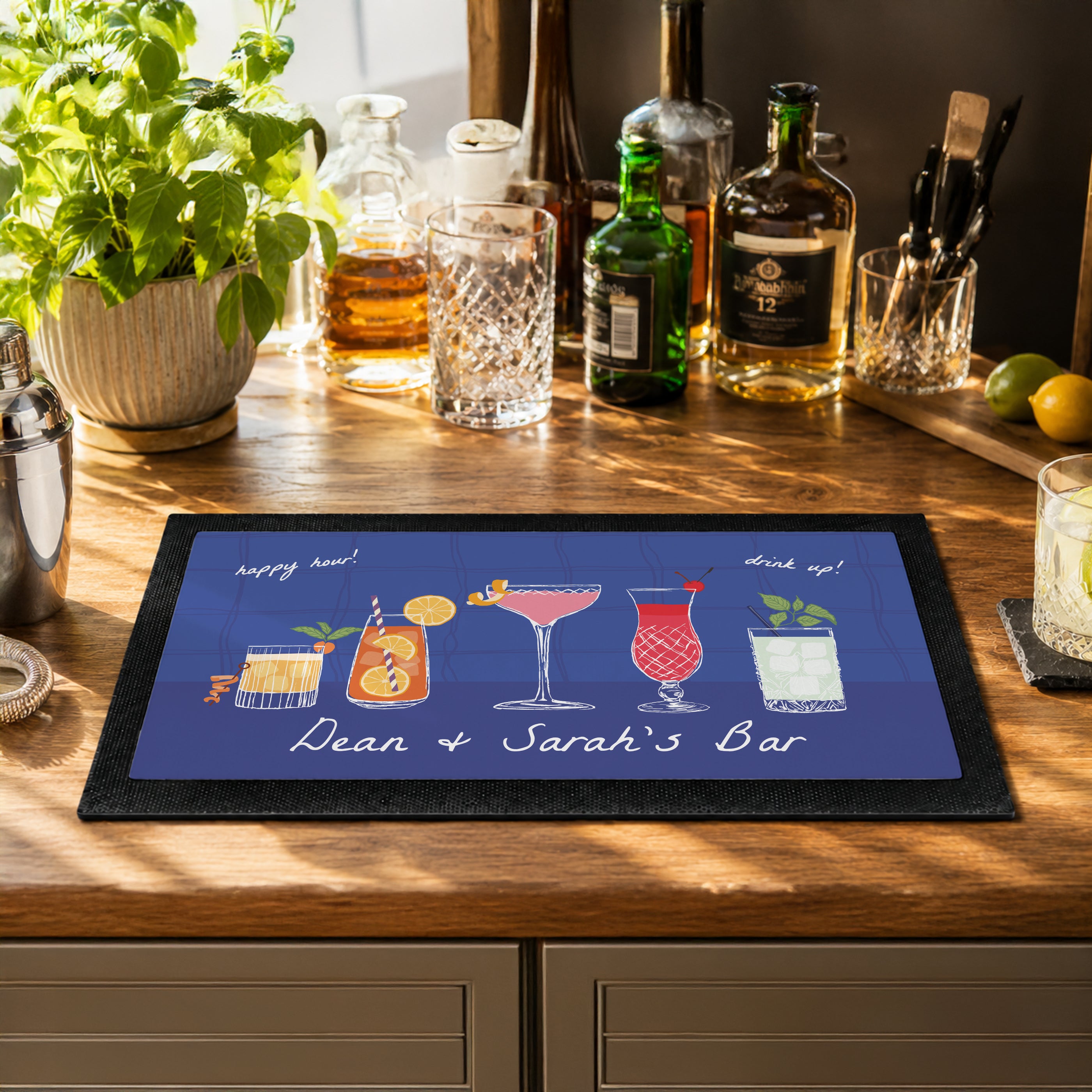 Personalised Cocktail Bar Mat