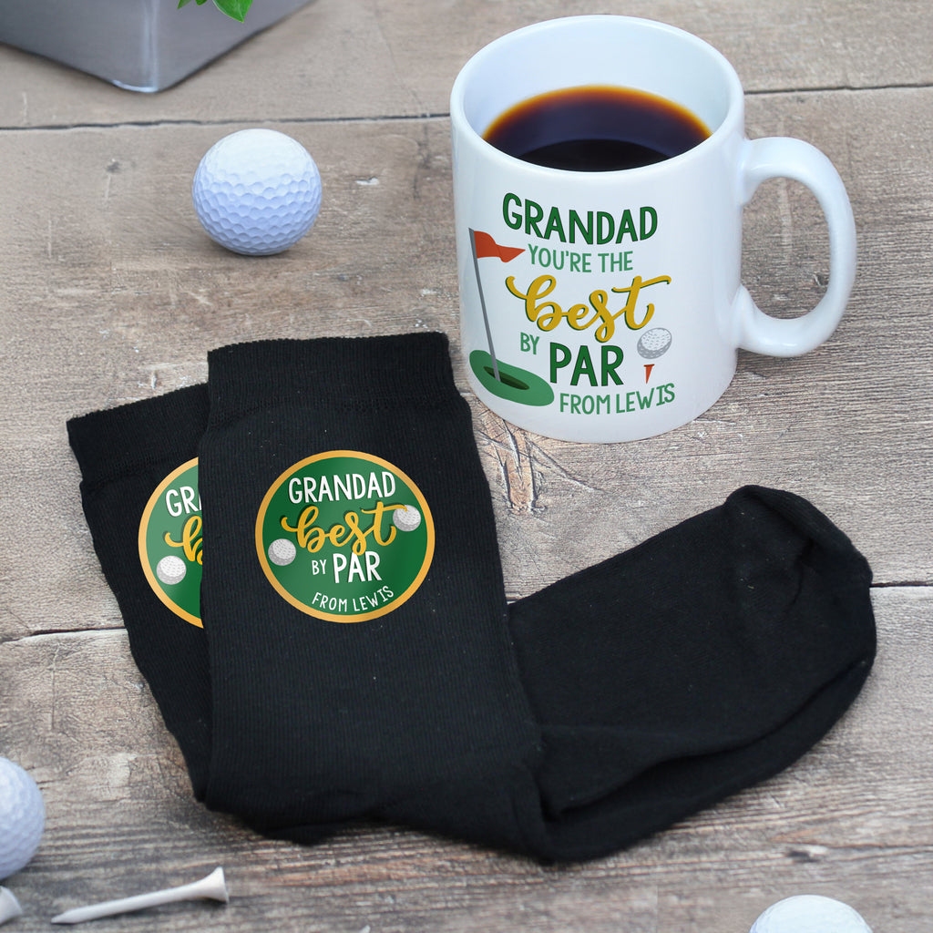 Personalised Best By Par Mug & Socks Set