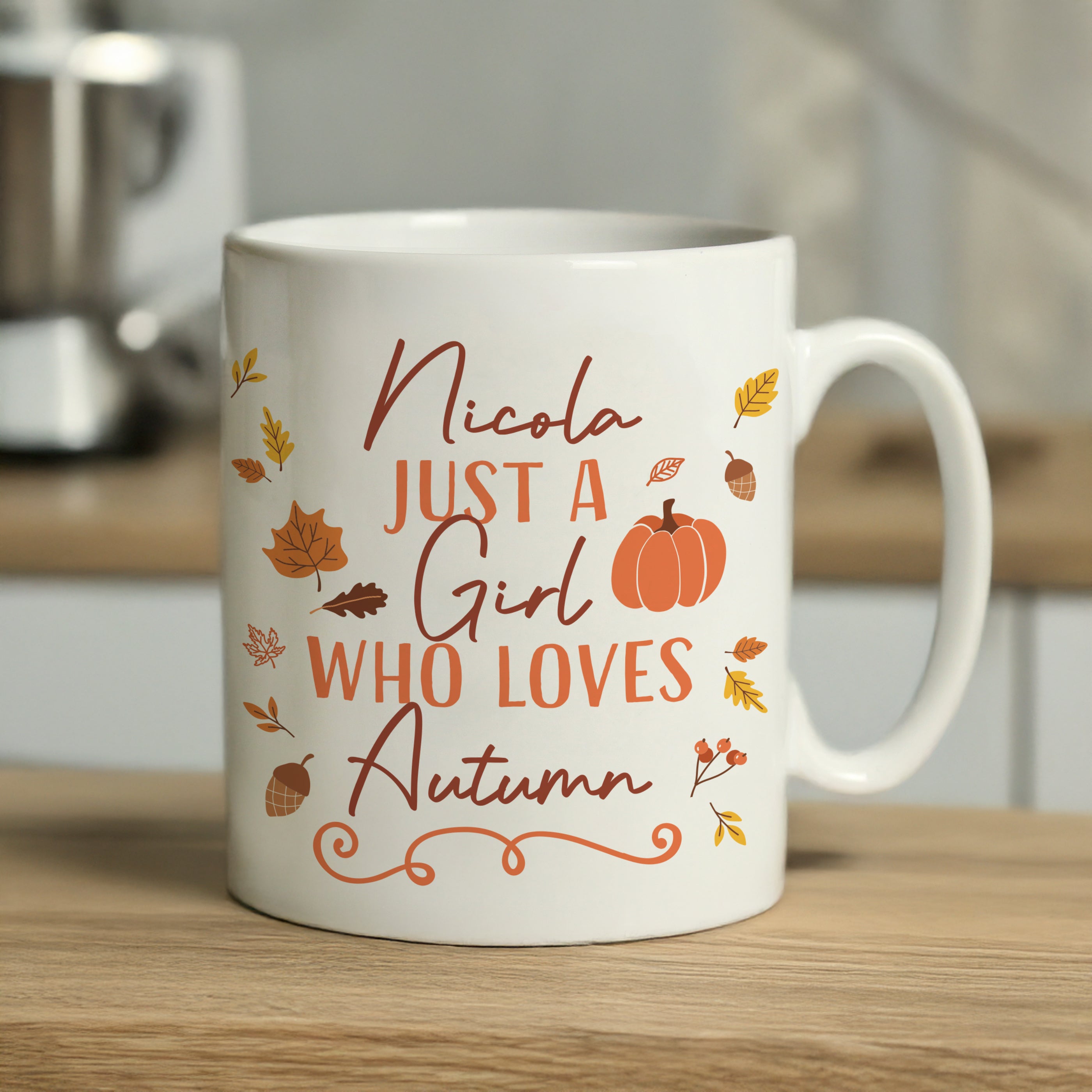 Personalised Loves Autumn Mug