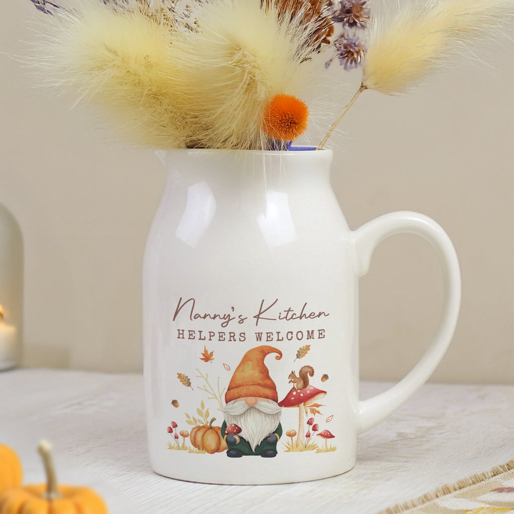 Personalised Autumn Gonk Flower Jug Vase