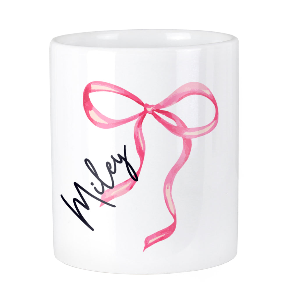 Personalised Bow Make Up Brush Holder