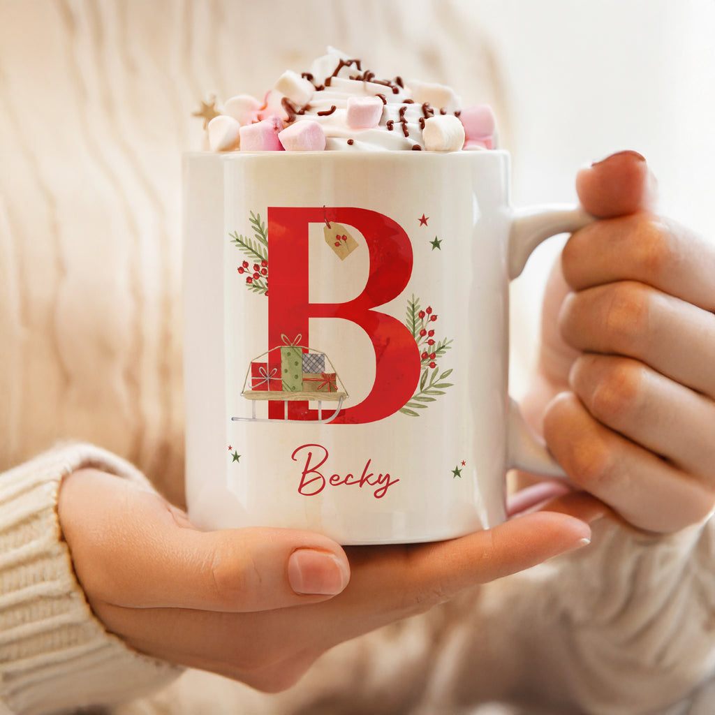 Personalised Christmas Initial Mug