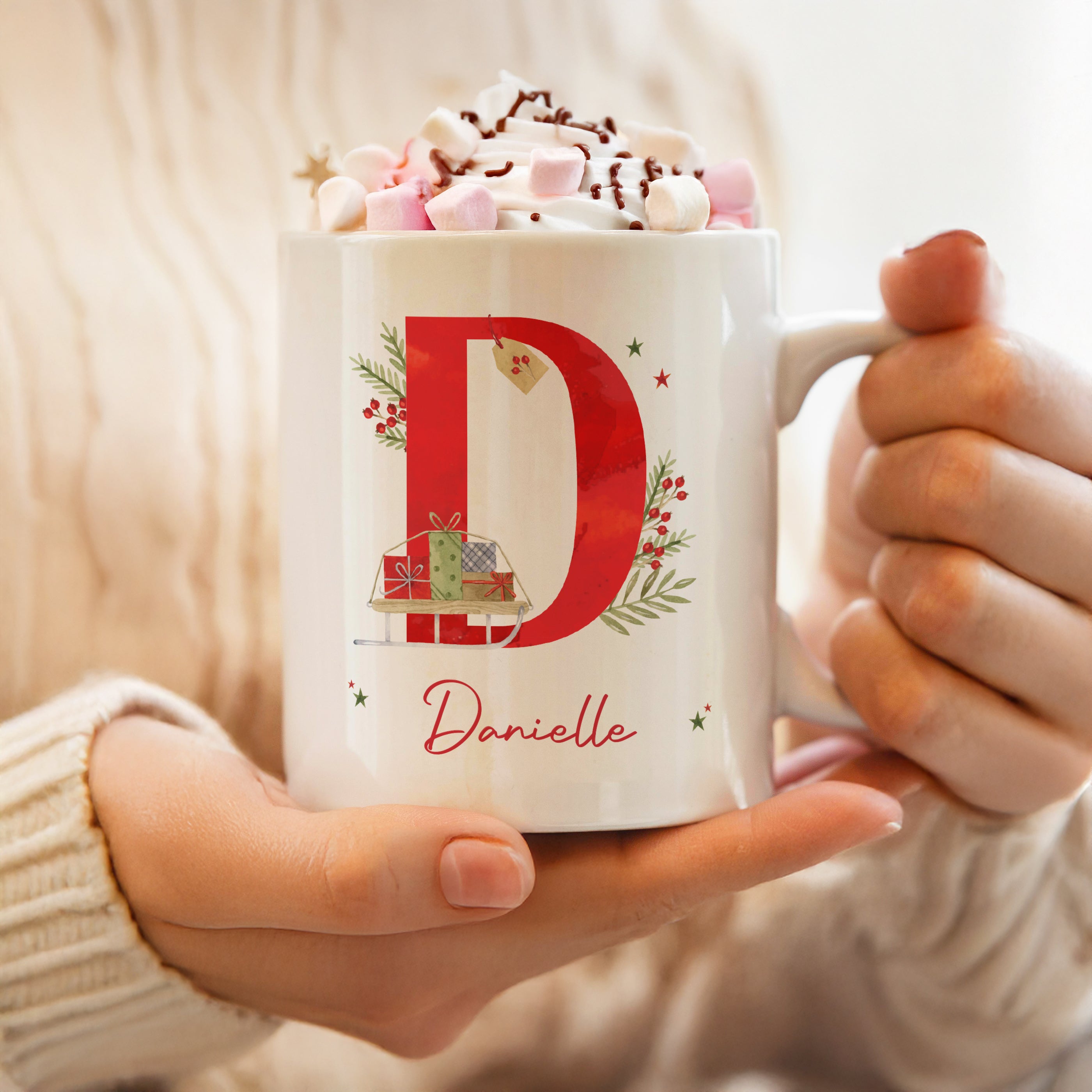 Personalised Christmas Initial Mug