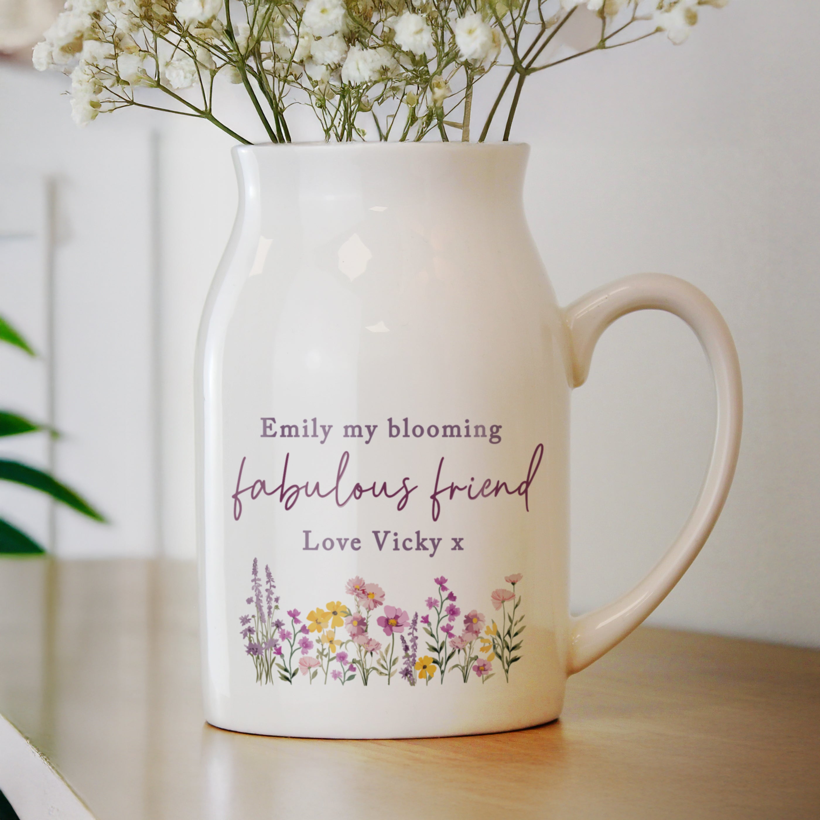 Personalised Wild Flower Jug Vase
