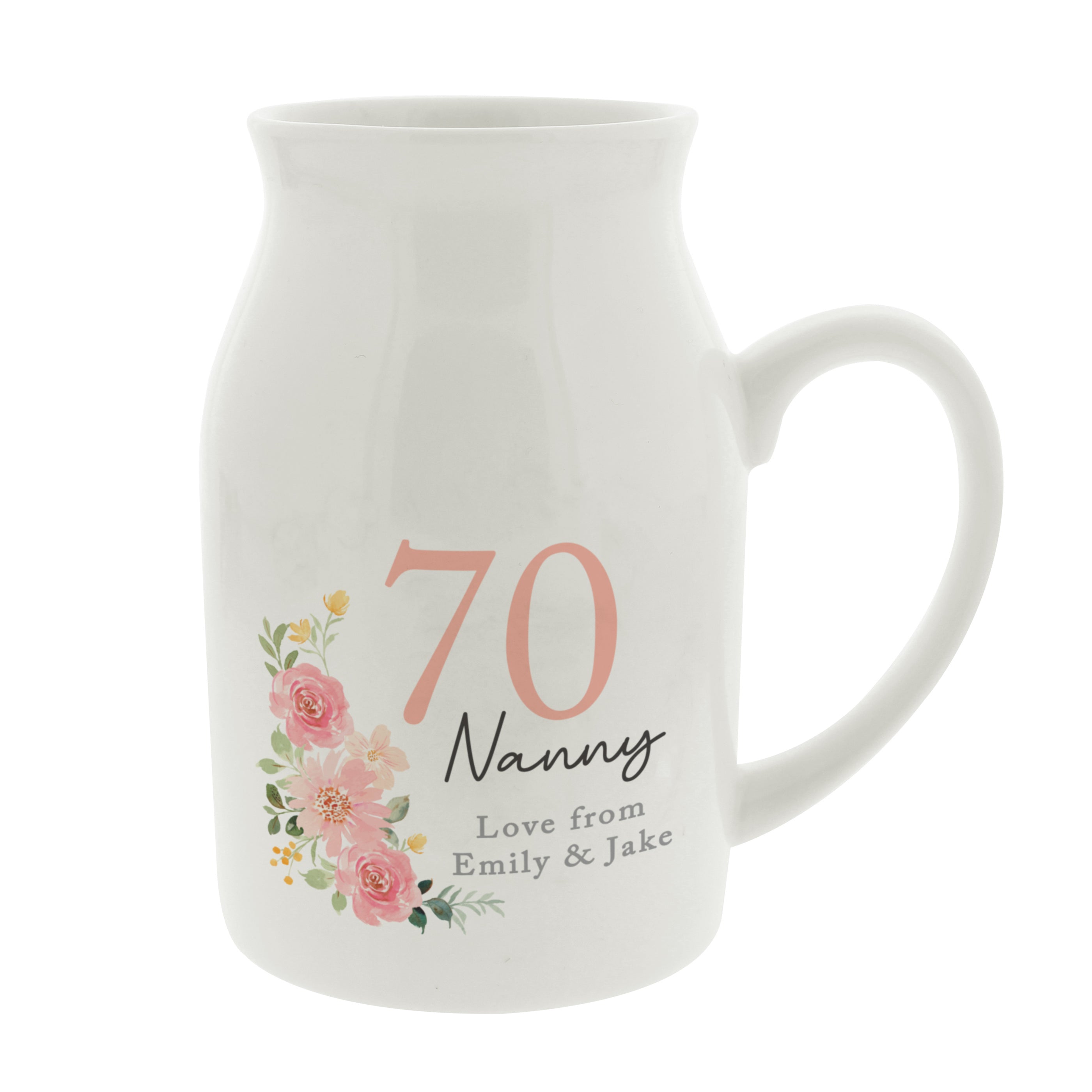 Personalised Floral Birthday Jug Vase