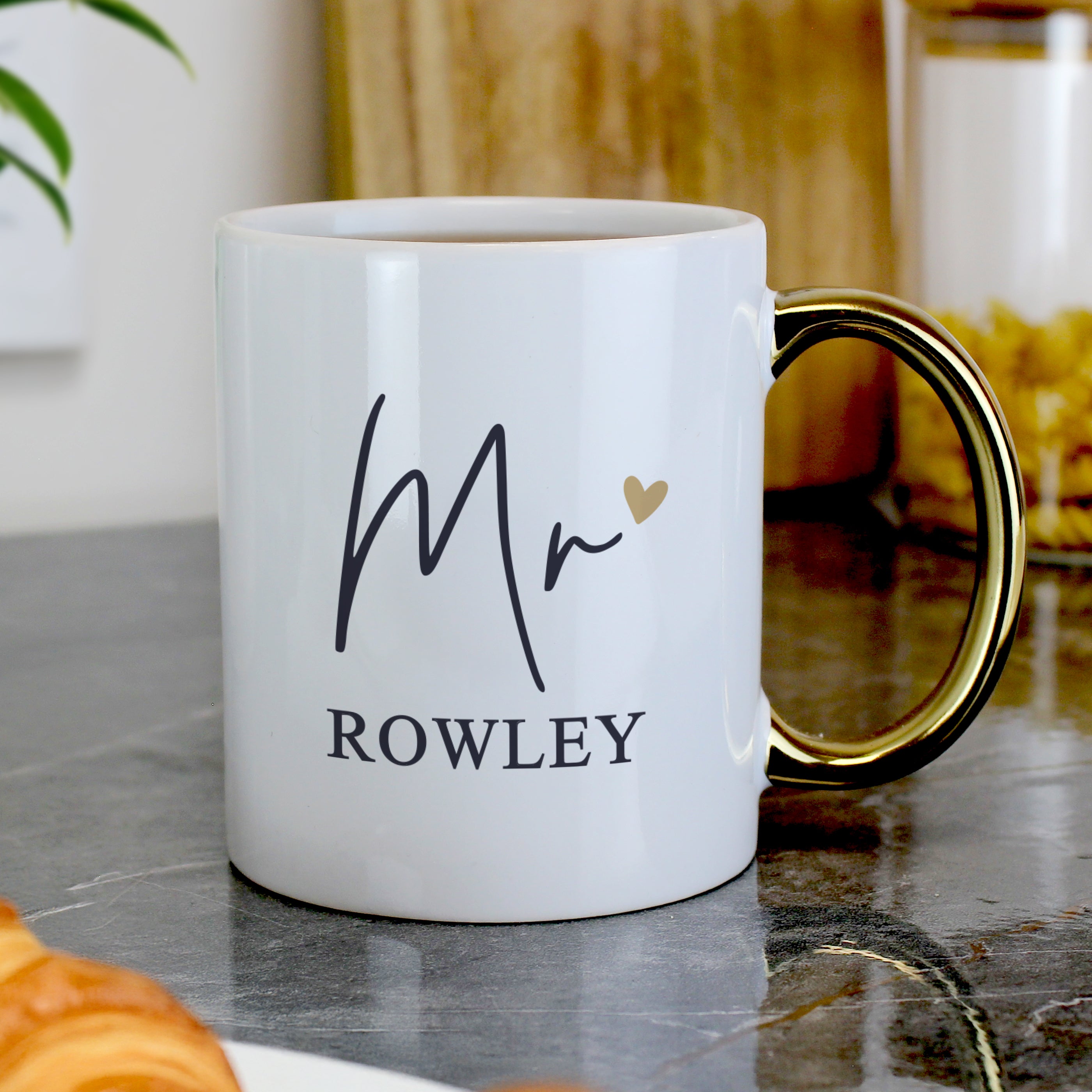 Personalised Mr Gold Handle Mug