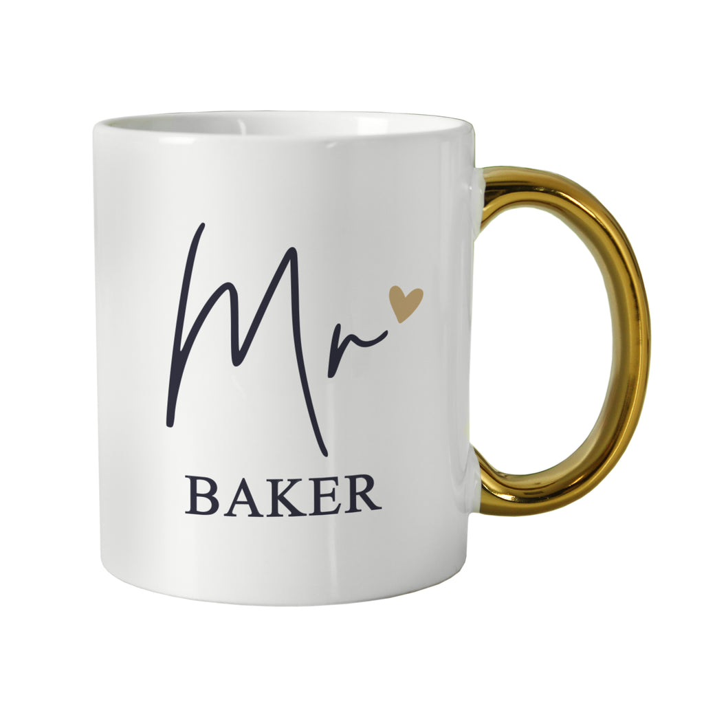 Personalised Mr Gold Handle Mug