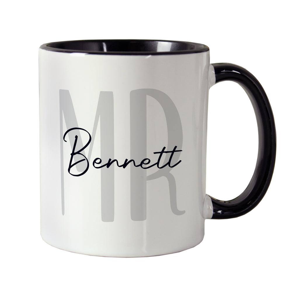 Personalised Mr Black Handle Mug