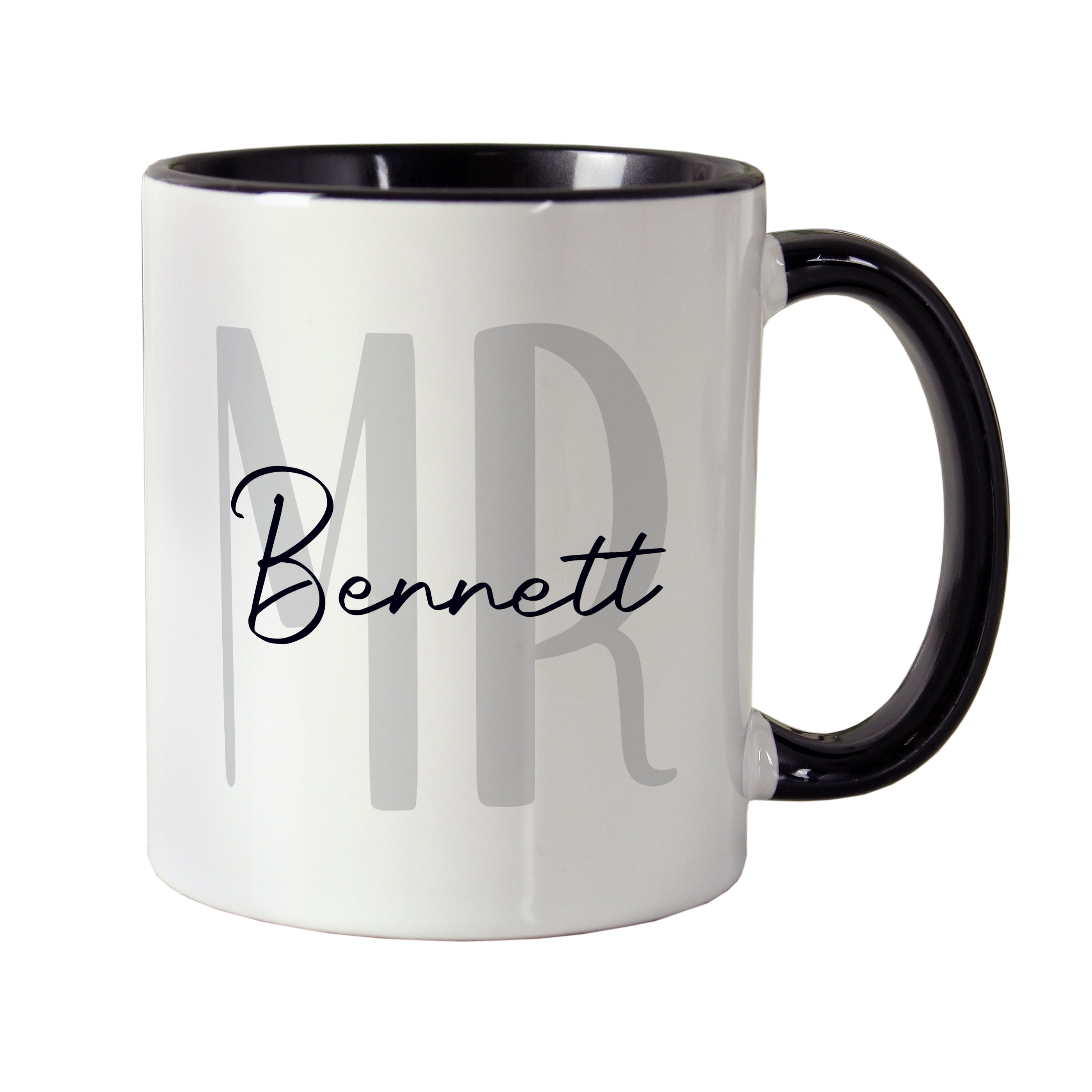 Personalised Mr Black Handle Mug