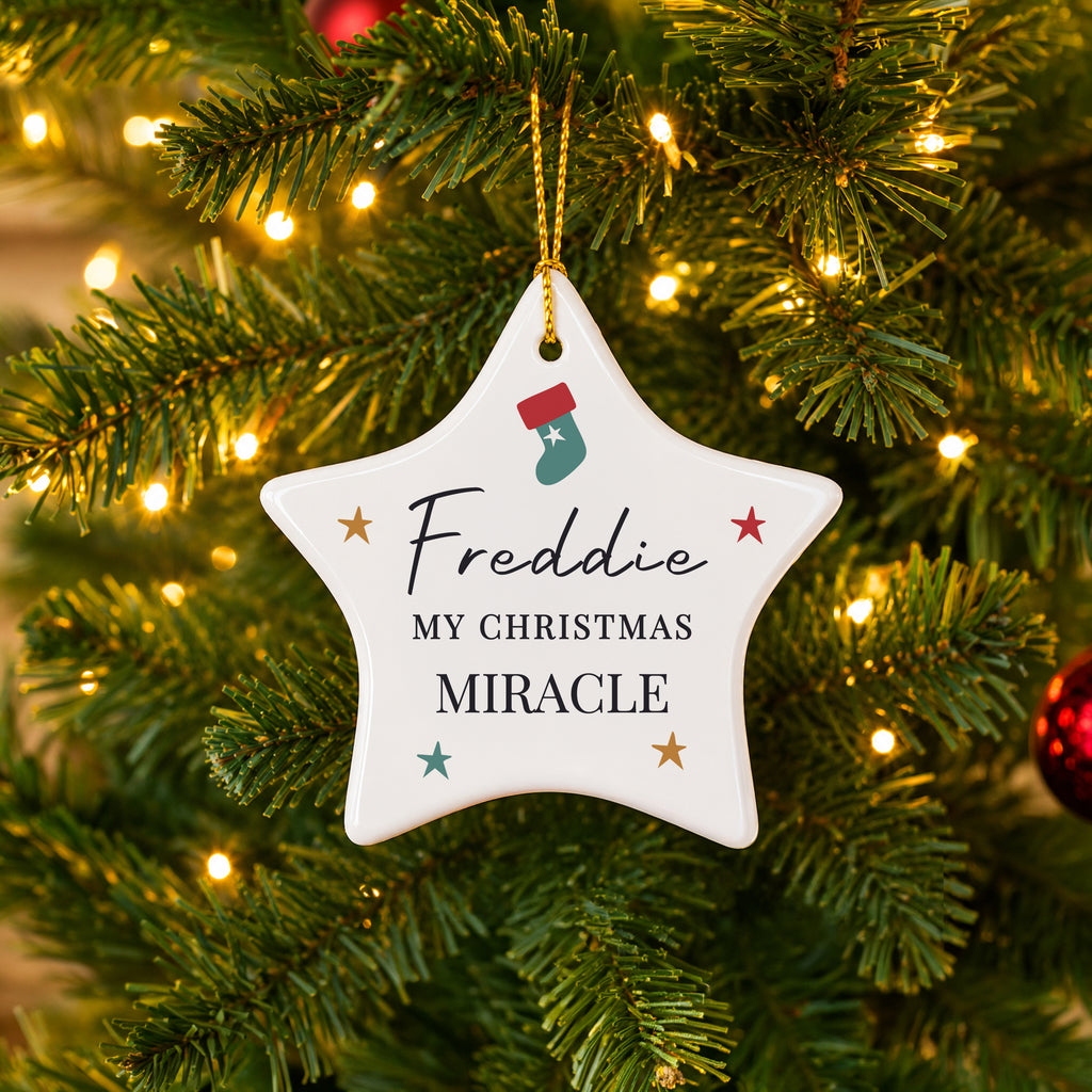 Personalised Christmas Ceramic Star Decoration