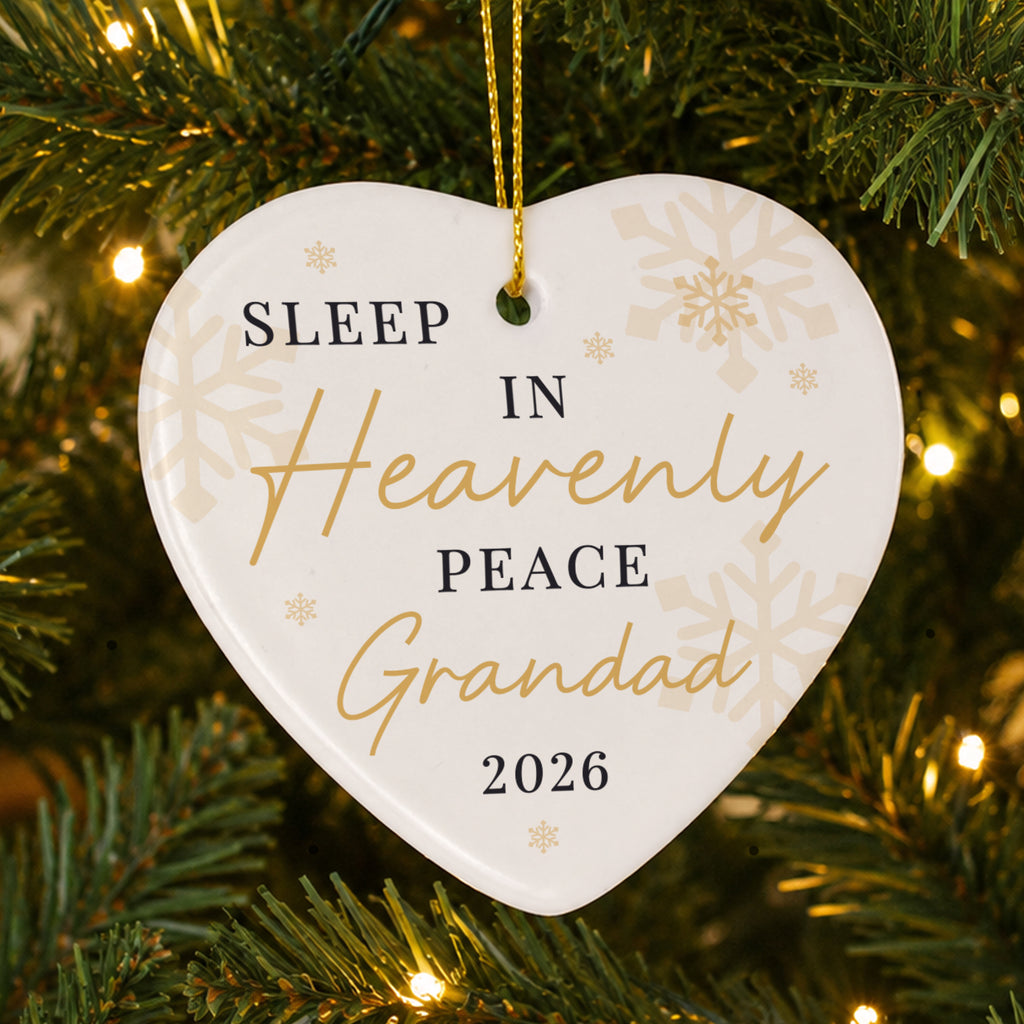 Personalised Heavenly Peace Ceramic Heart Decoration