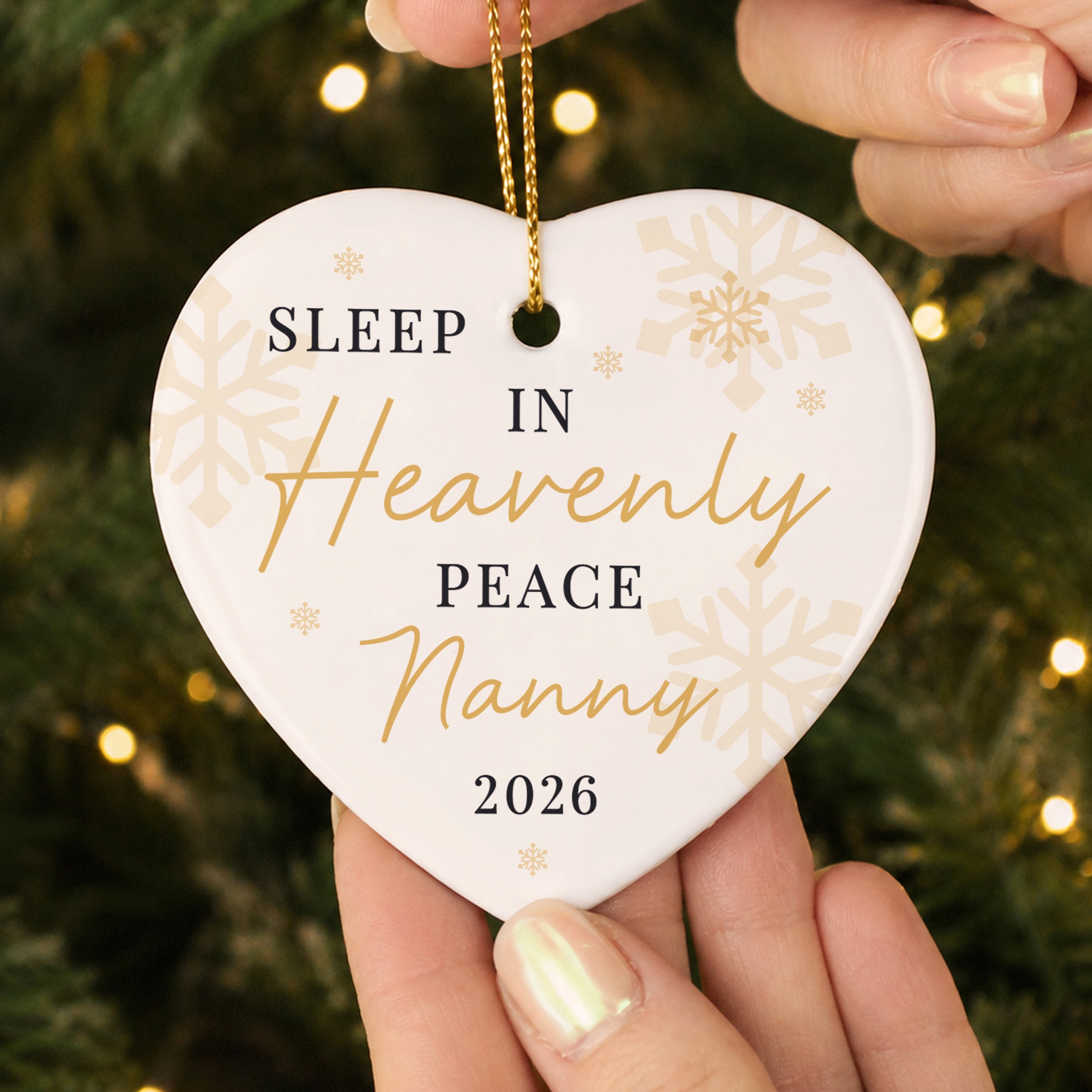 Personalised Heavenly Peace Ceramic Heart Decoration