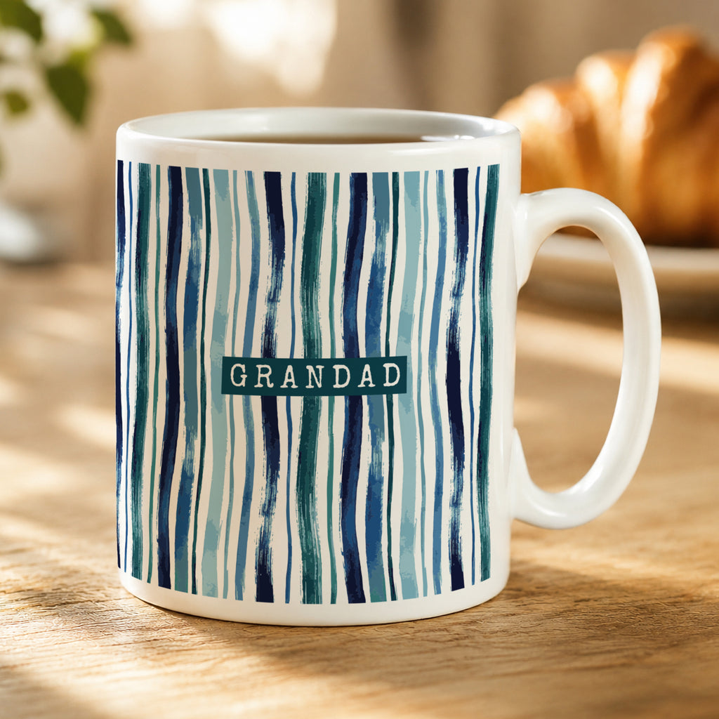 Personalised Blue Striped Mug