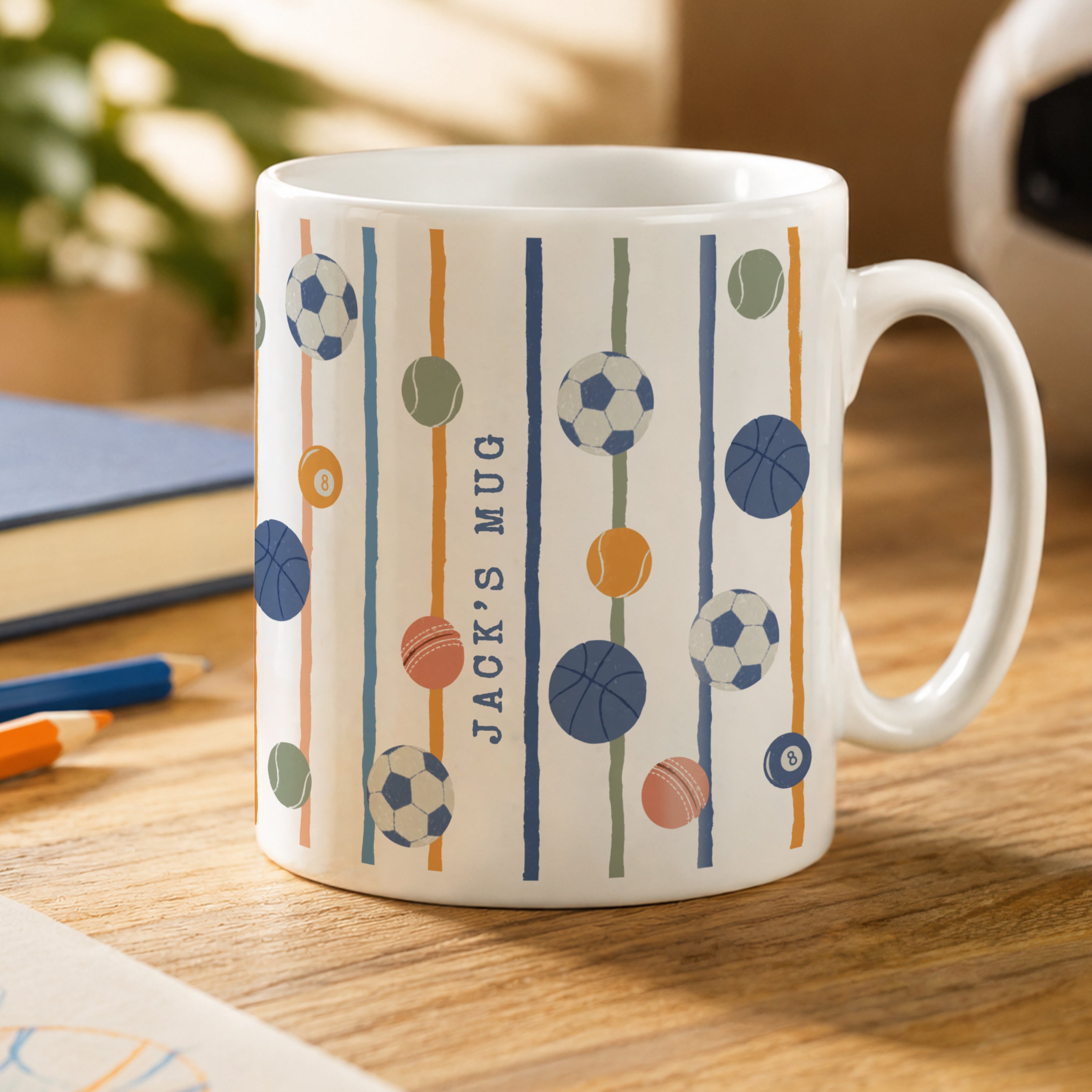 Personalised Sports Balls Mug